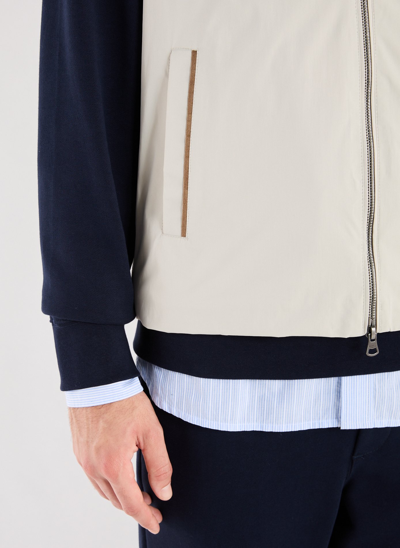 Veste sans manches bi-matière HACKETT Beige