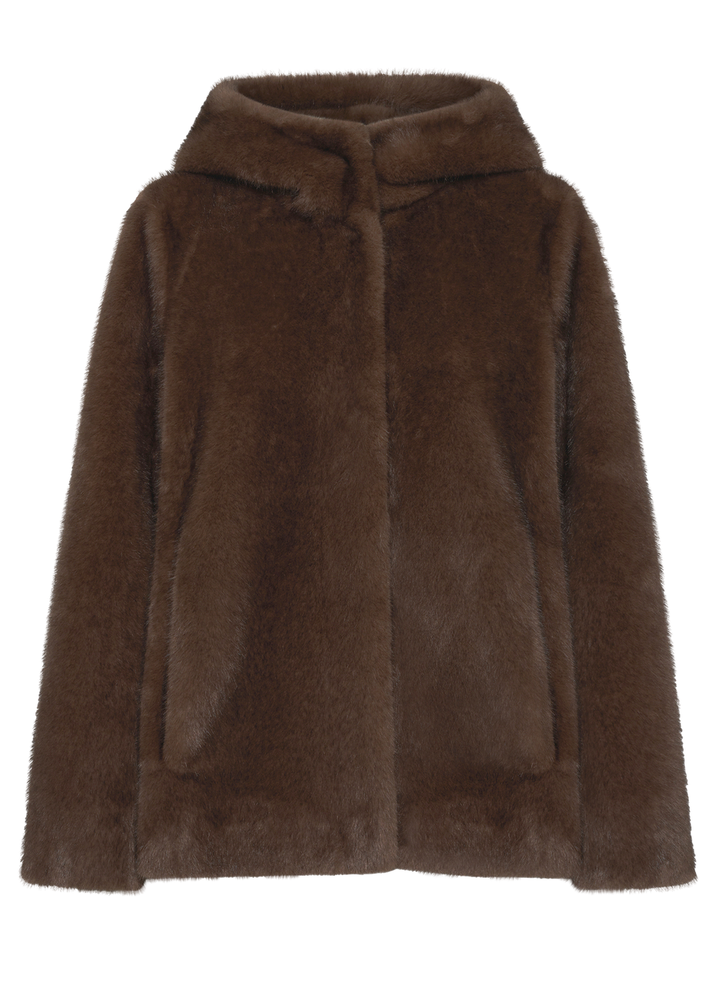 Manteau en fausse fourrure à capuche - morgane GERARD DAREL Marron