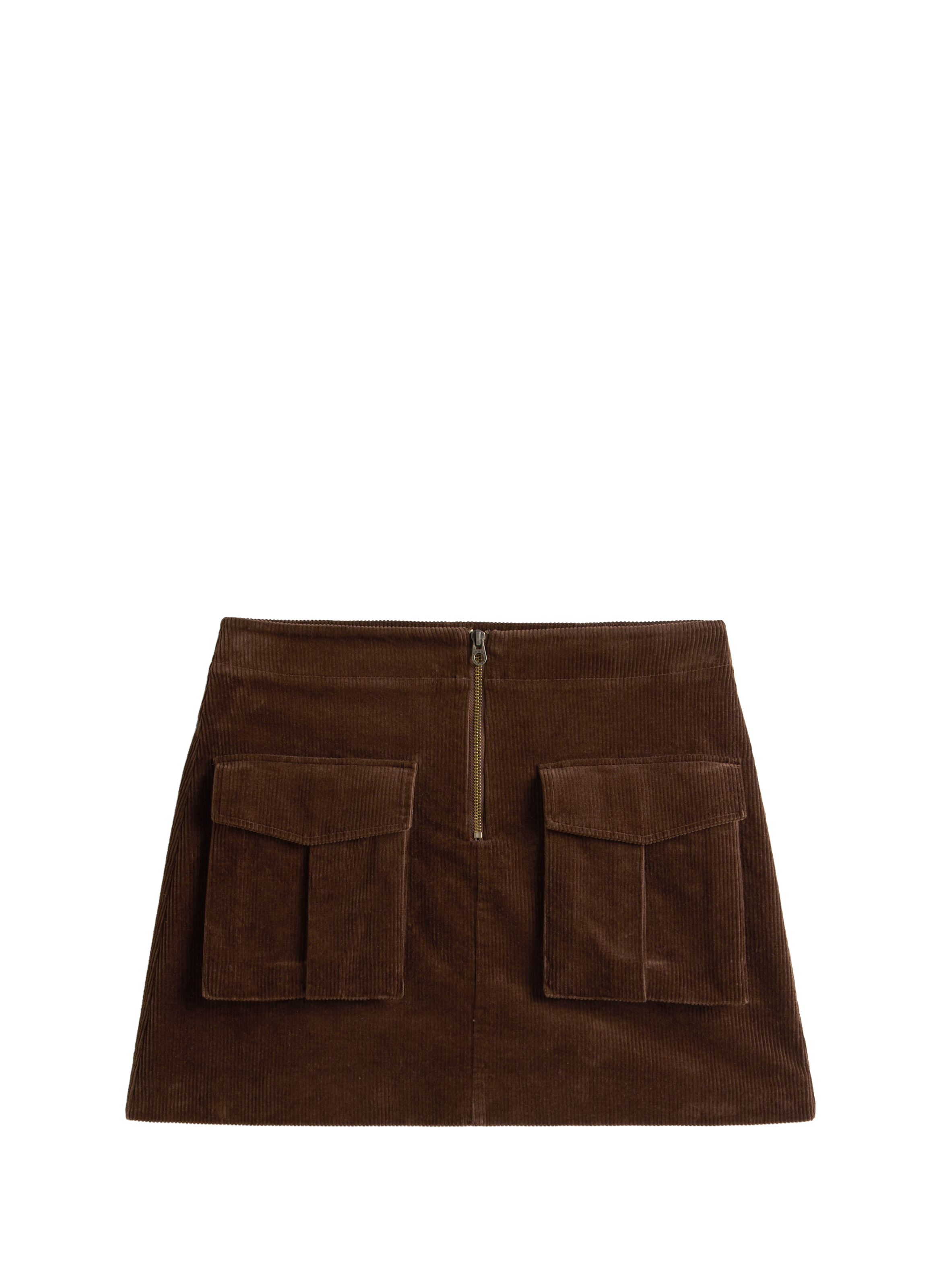 Corduroy mini skirt with cargo pocket TOMMY HILFIGER Brown