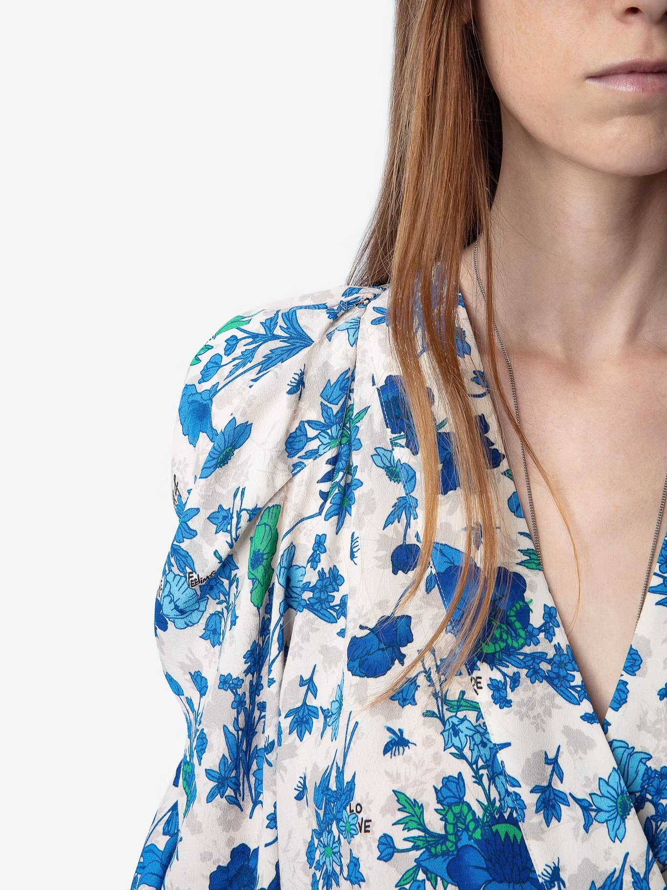 Robe courte droite encolure v imprimée ruz ZADIG&VOLTAIRE Blanc