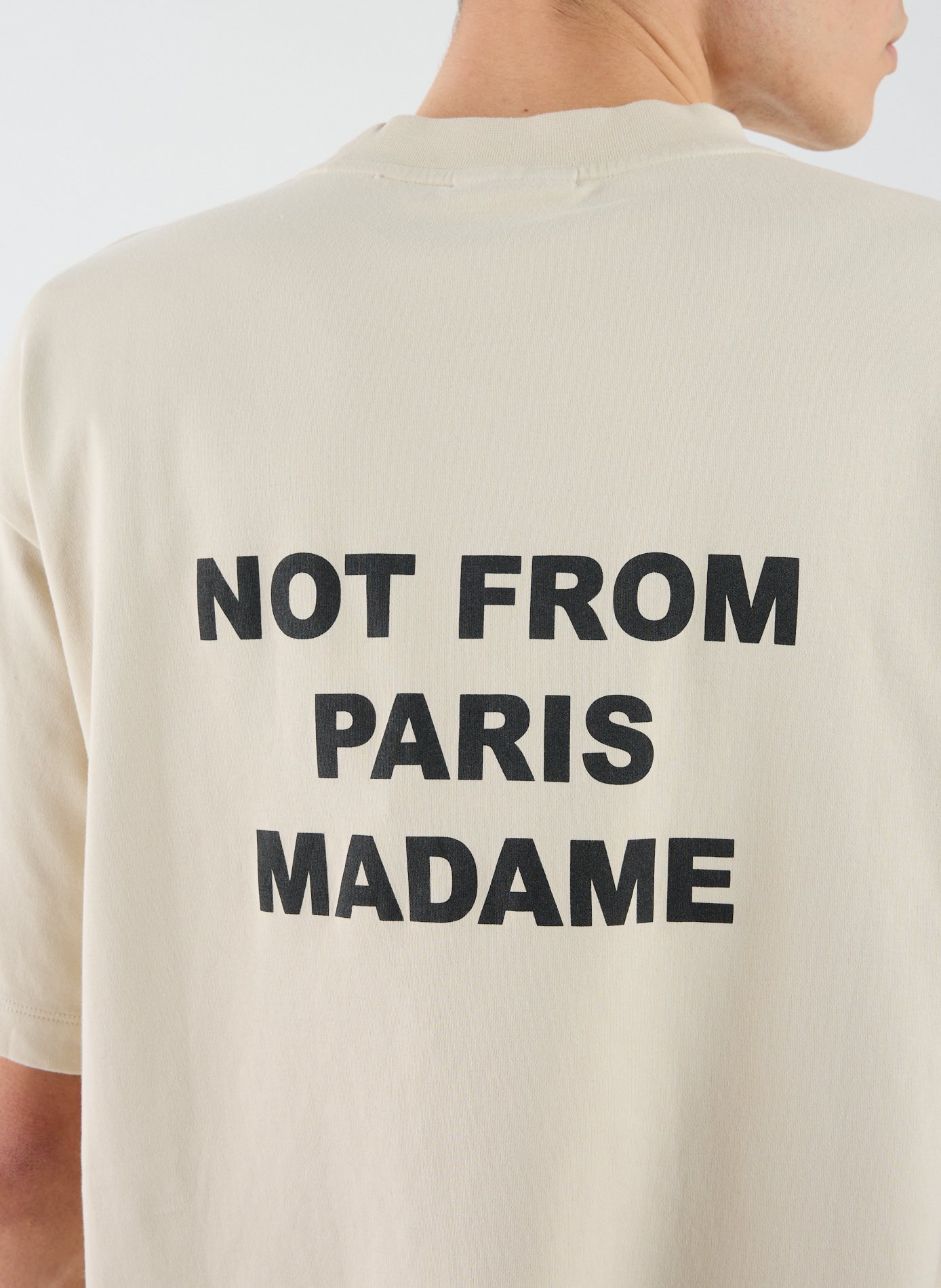 T-Shirt ample sérigraphié en coton DROLE DE MONSIEUR Beige