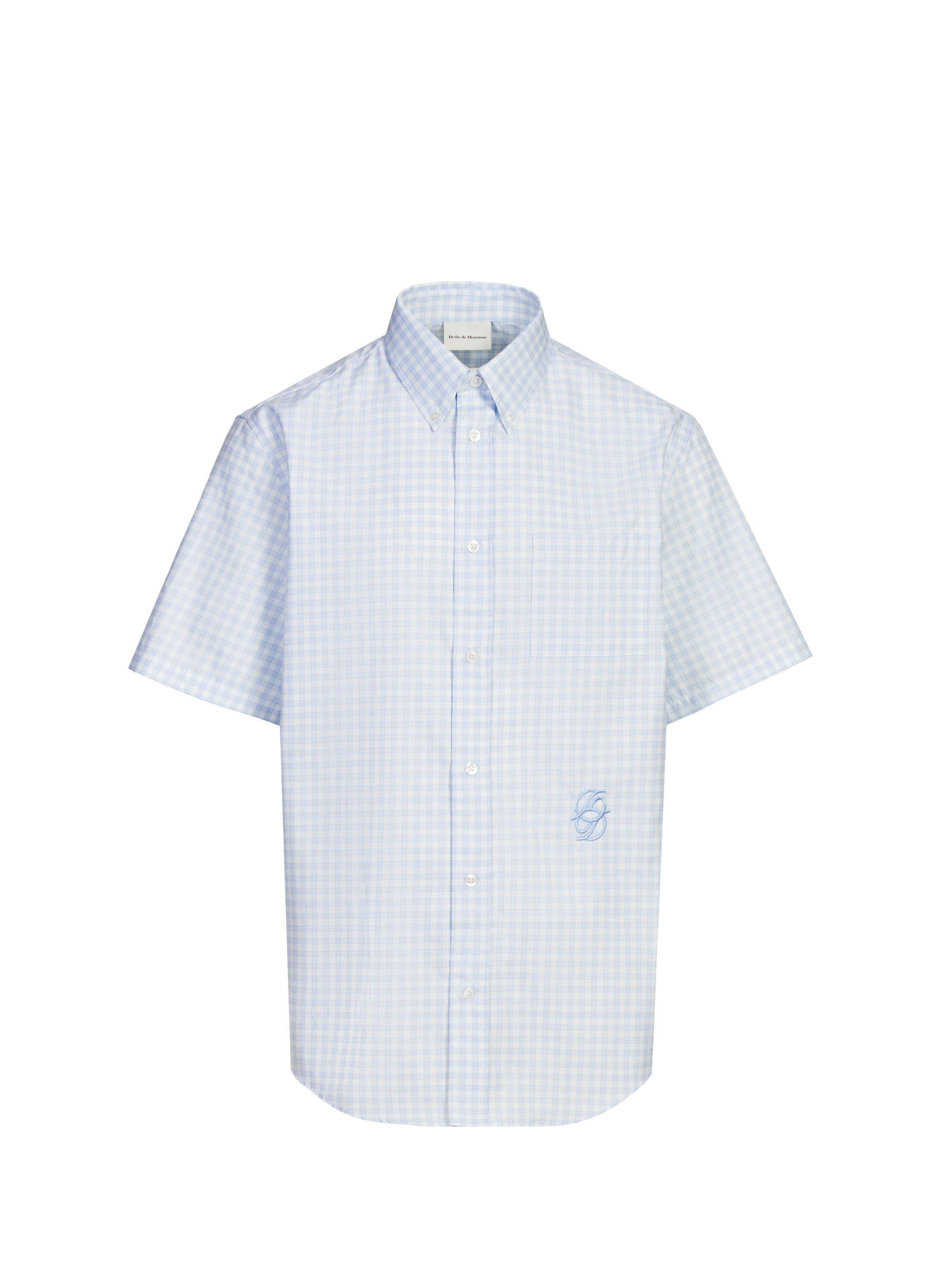 DROLE DE MONSIEUR The checked cotton shirt Blue