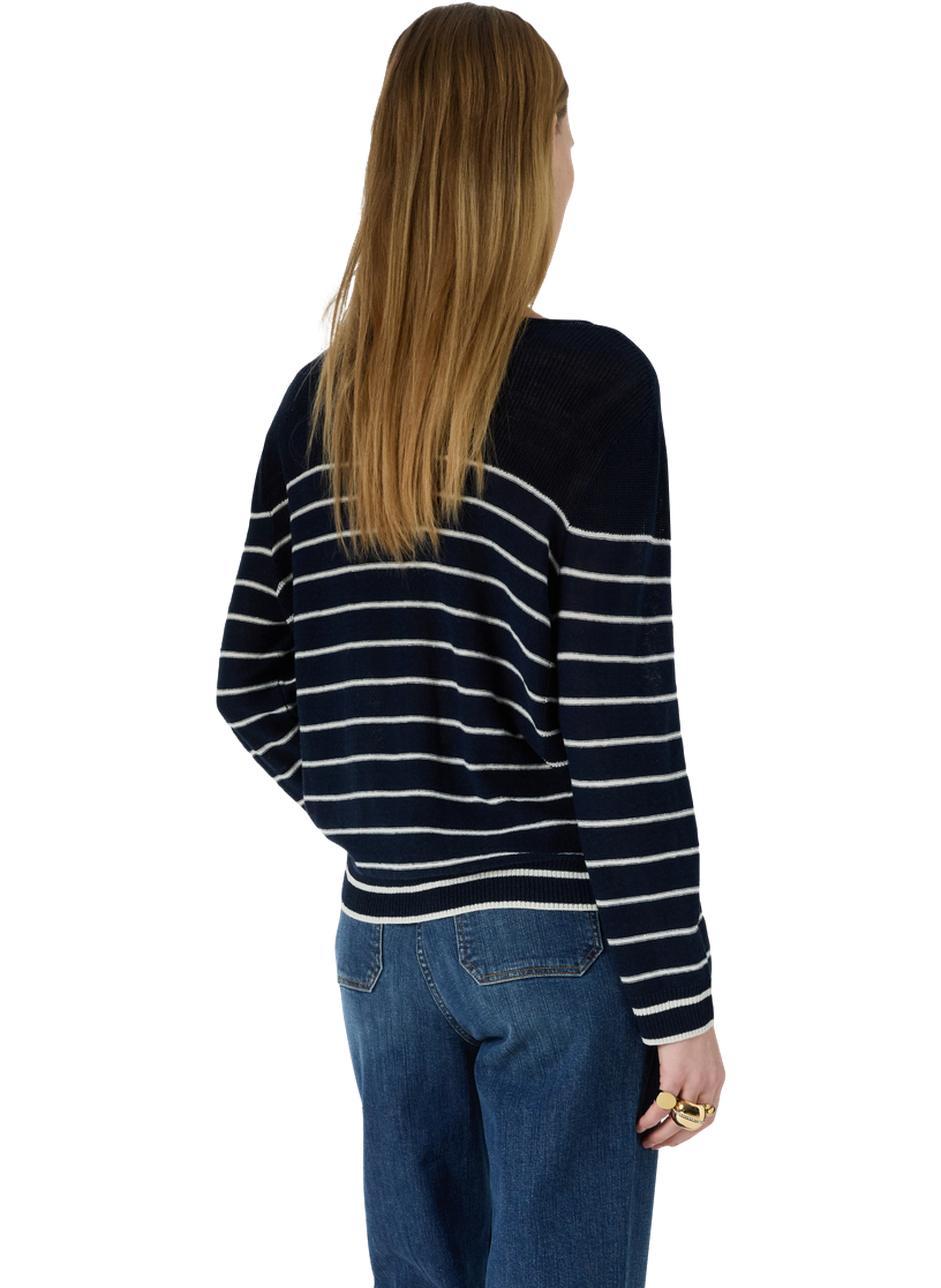 Pull ample rayé en lin mélangé - levia GERARD DAREL Bleu