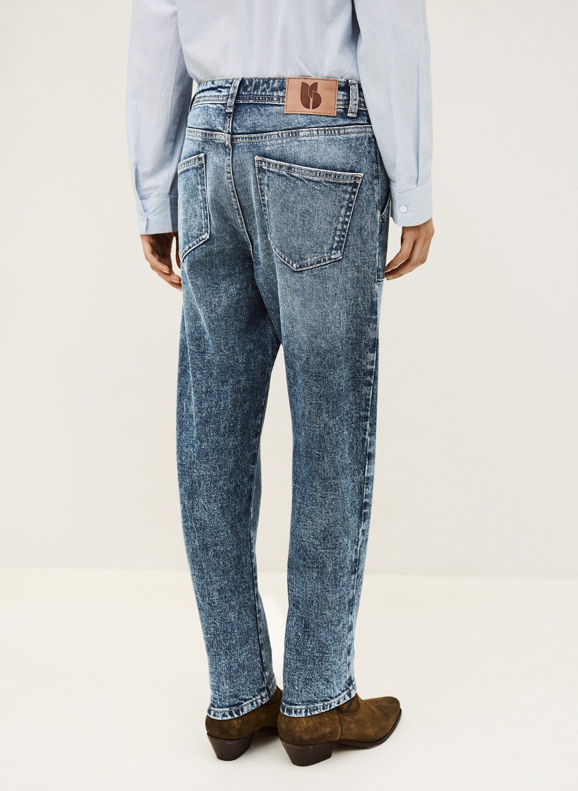 Jean droit en coton mélangé mally BA&SH Bleu