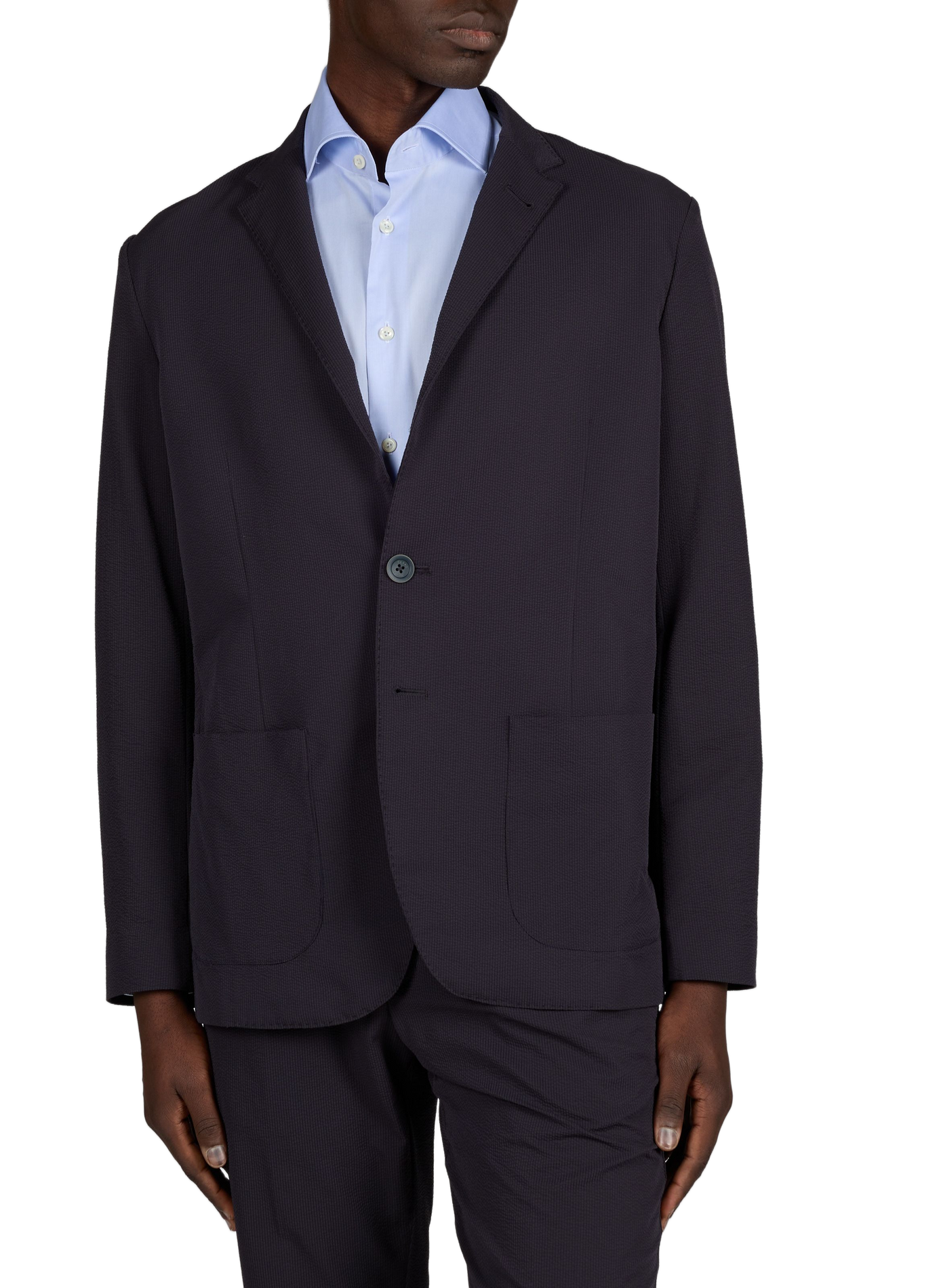 Tailored blazer with woven design HERNO Blue