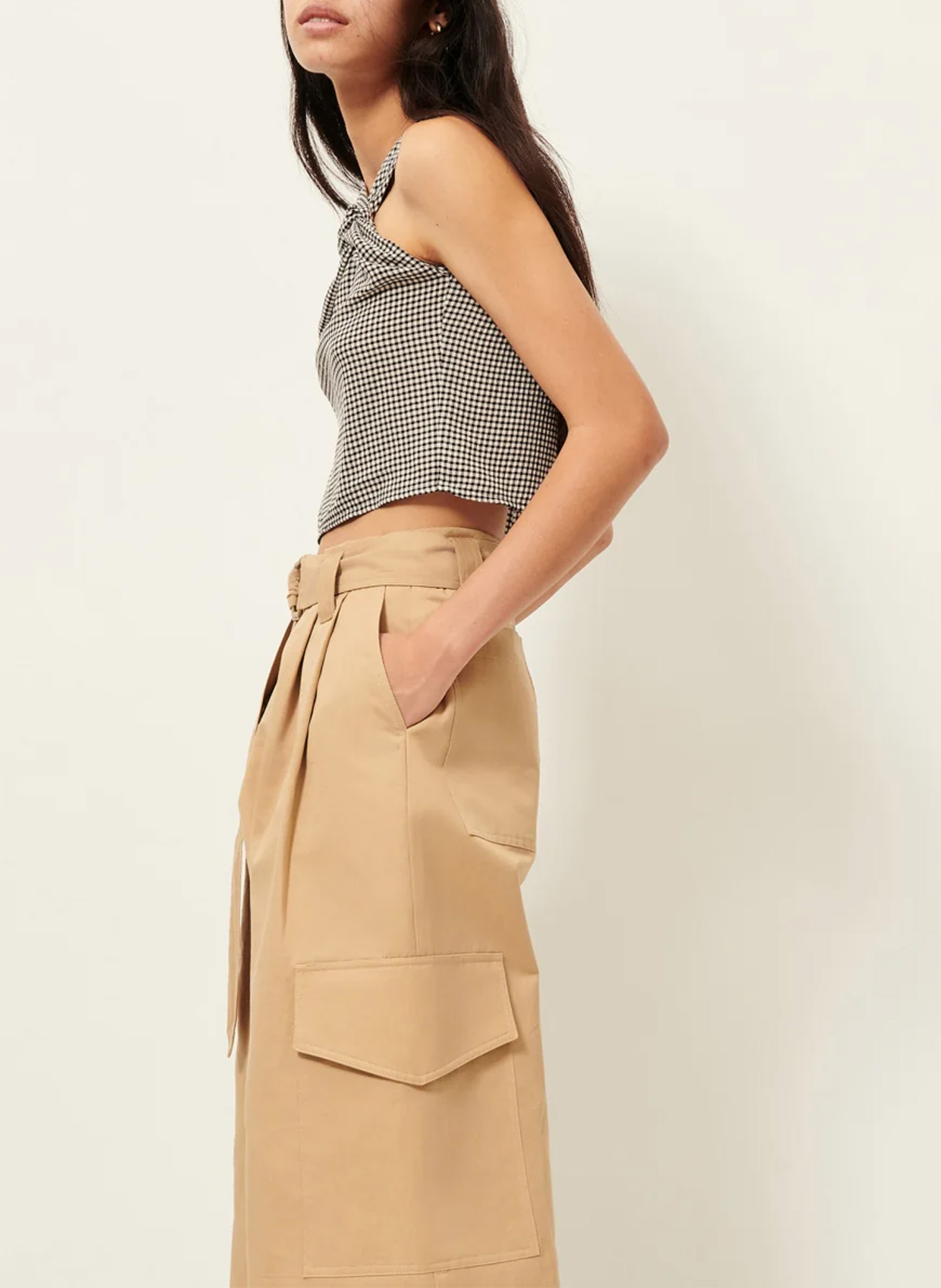 Top droit col asymétrique imprimé luma SESSUN Gris