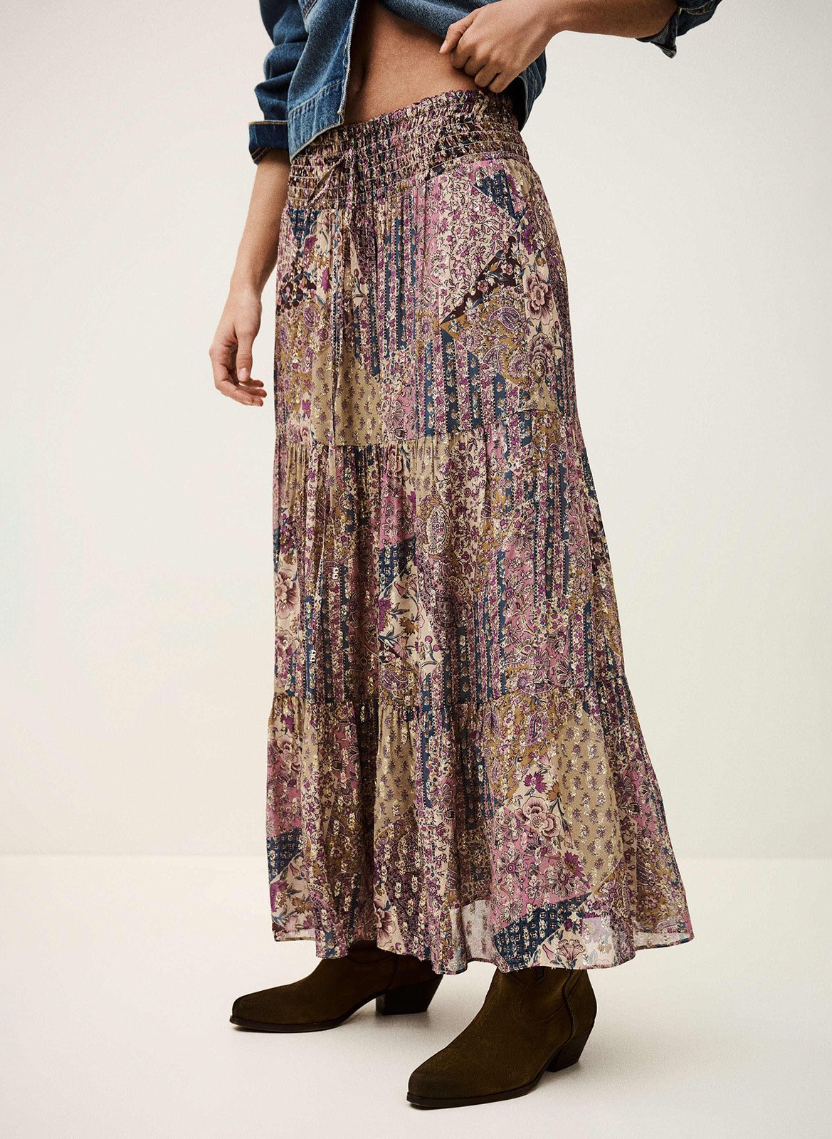 Jupe longue évasée pitsy BA&SH Rose