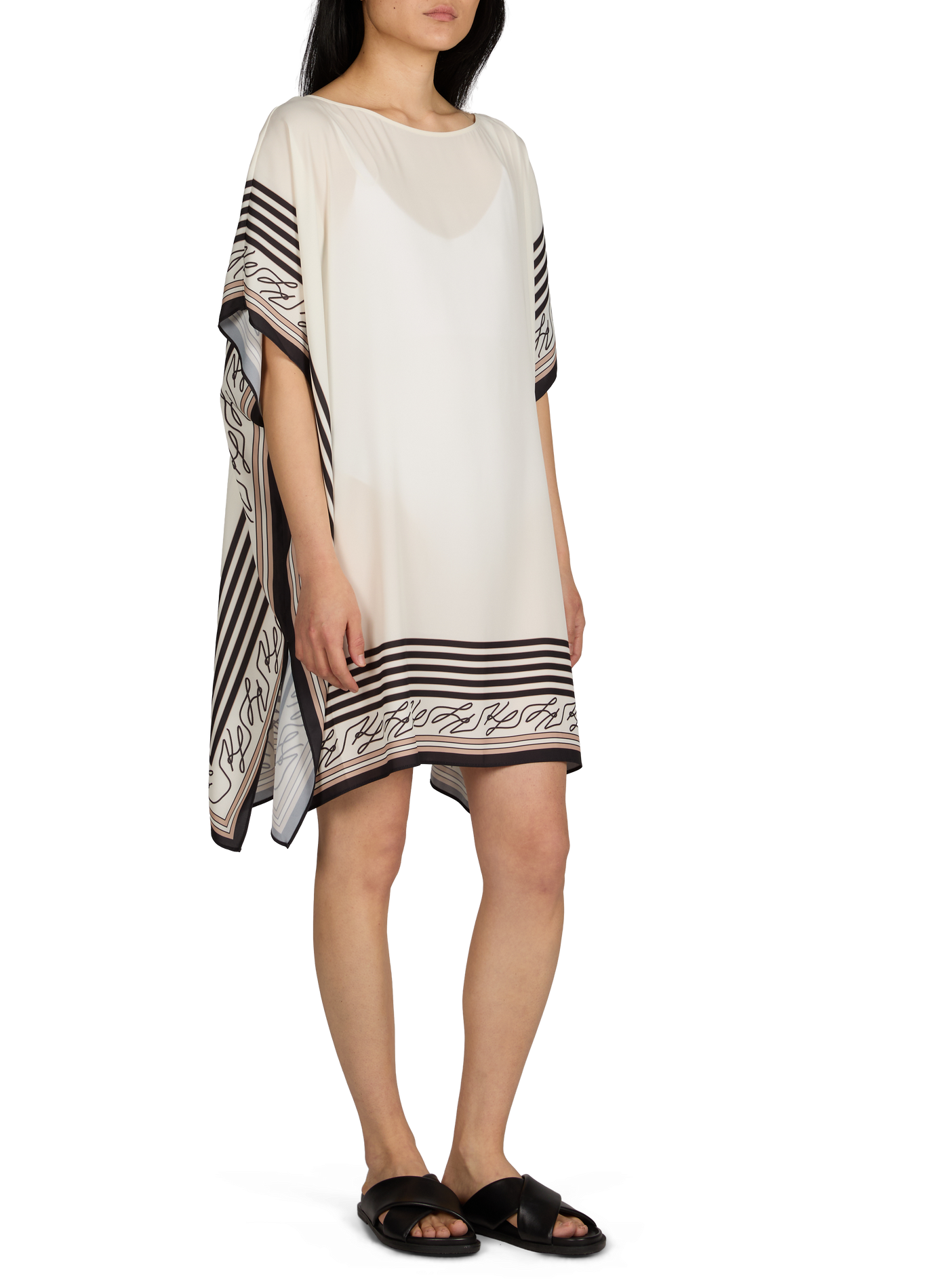 Printed square beach tunic KARL LAGERFELD White