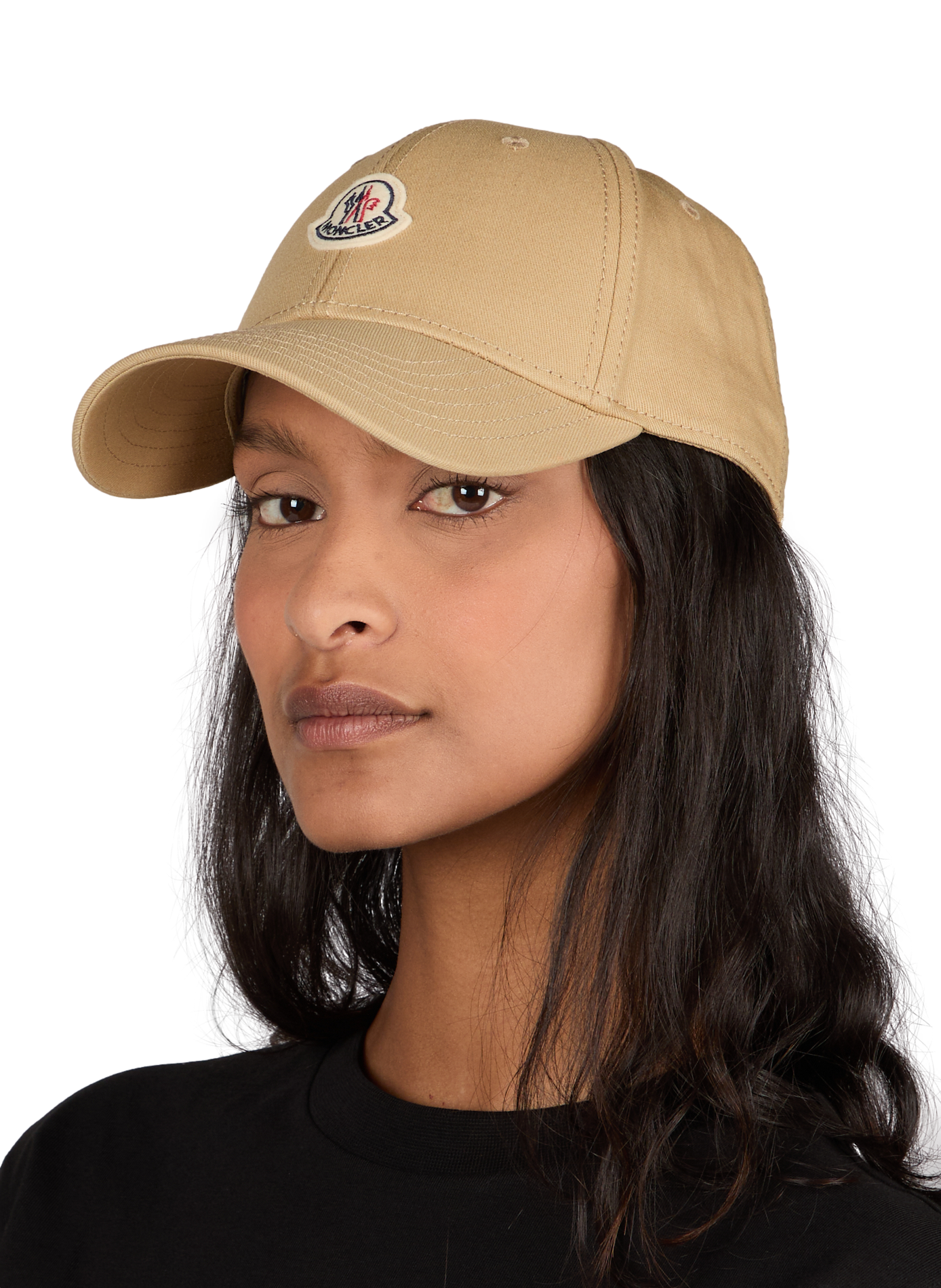 Cotton Baseball Cap MONCLER Beige