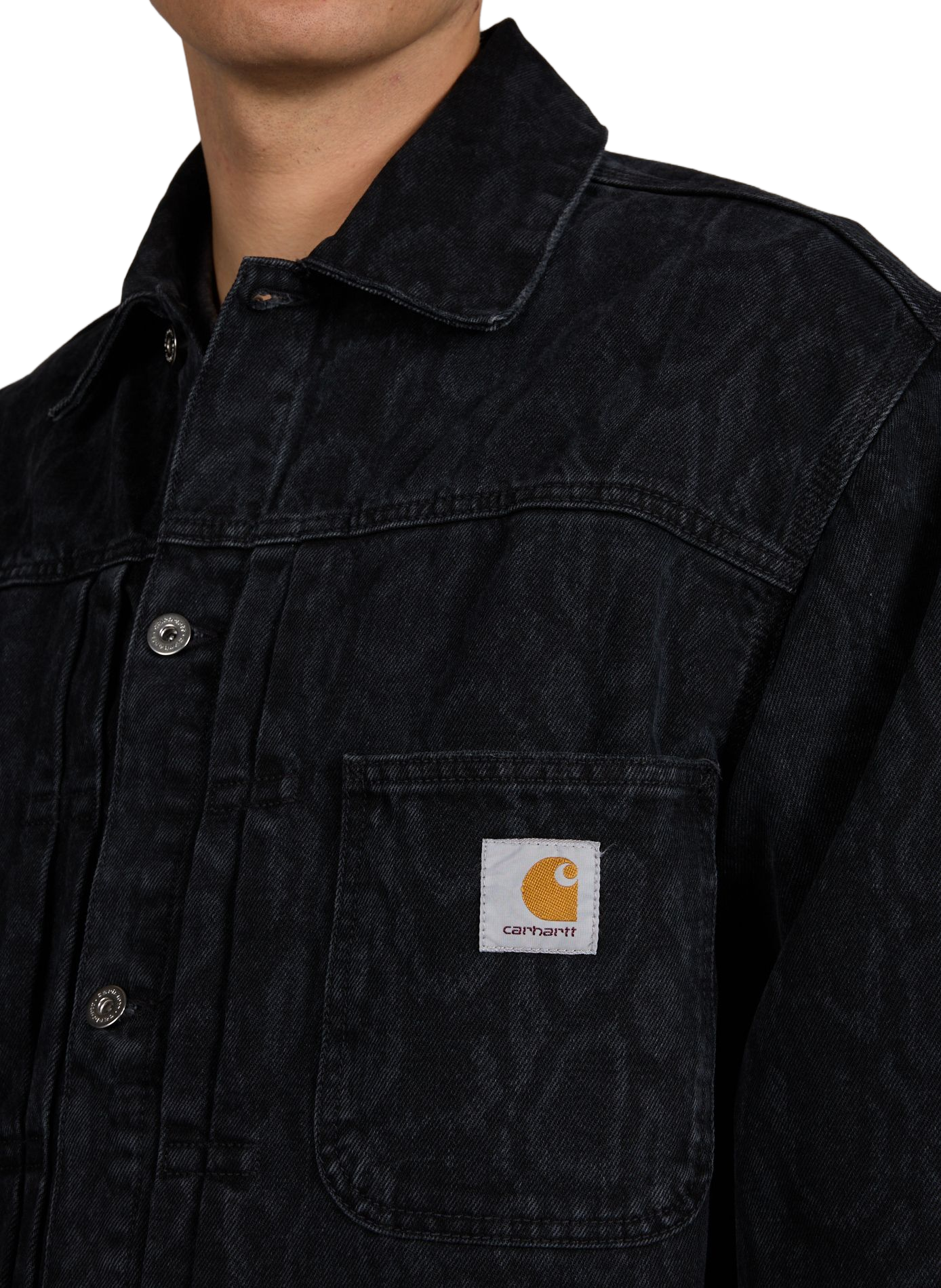 Jacket with classic cotton denim collar CARHARTT WIP Black