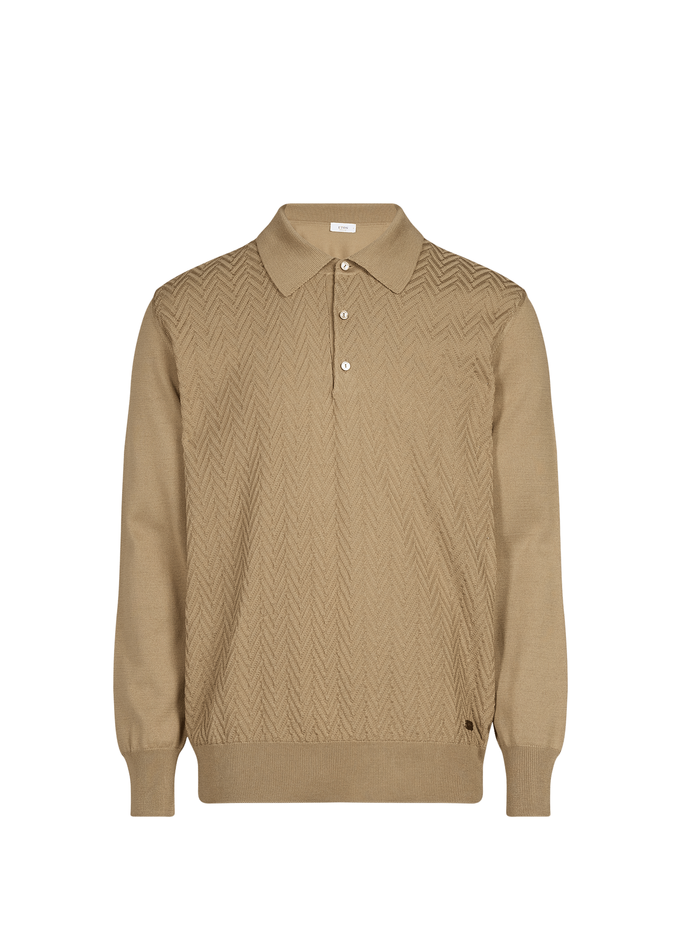 Pull col polo ETON Beige