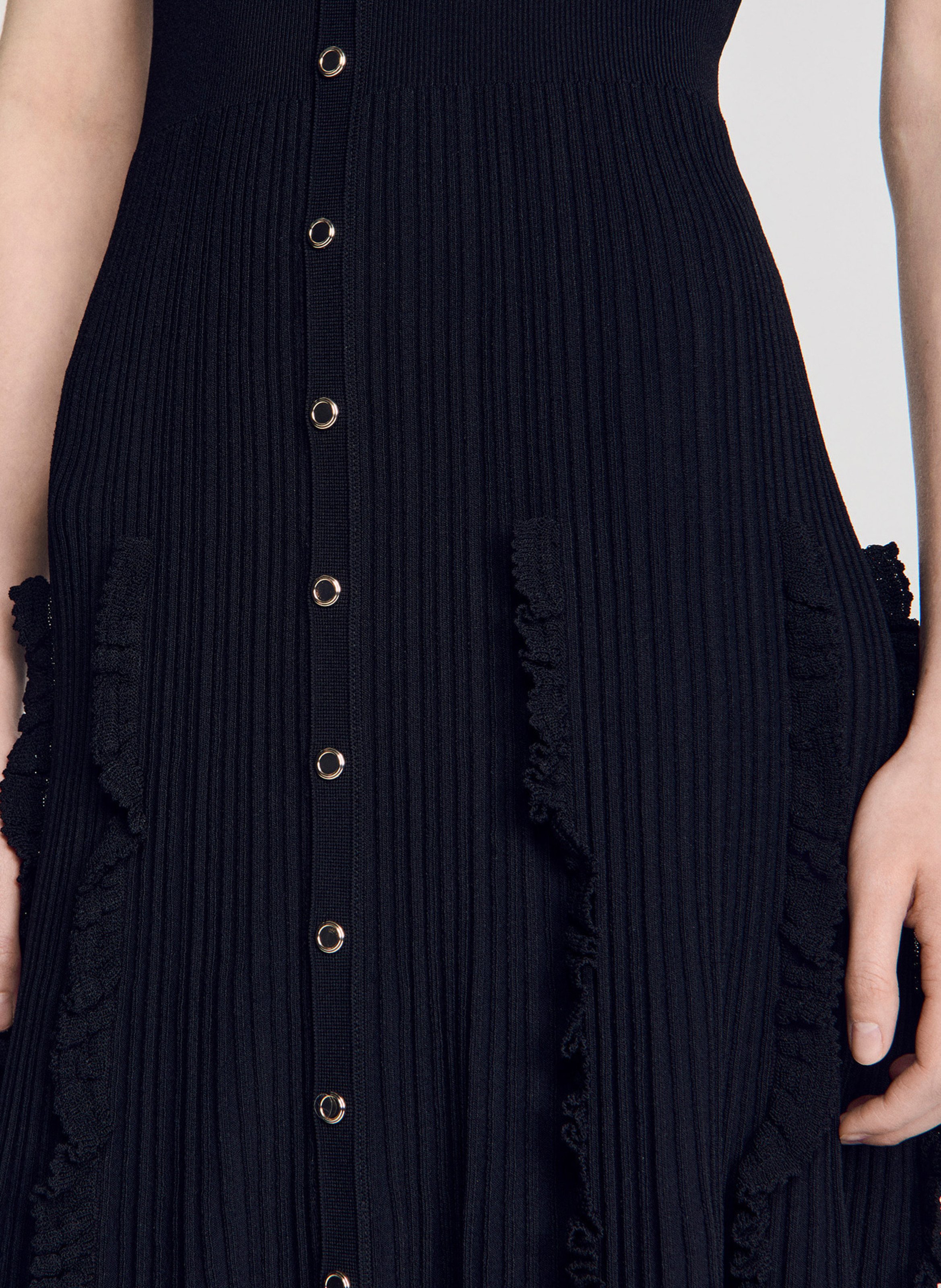 Robe longue en maille SANDRO Noir