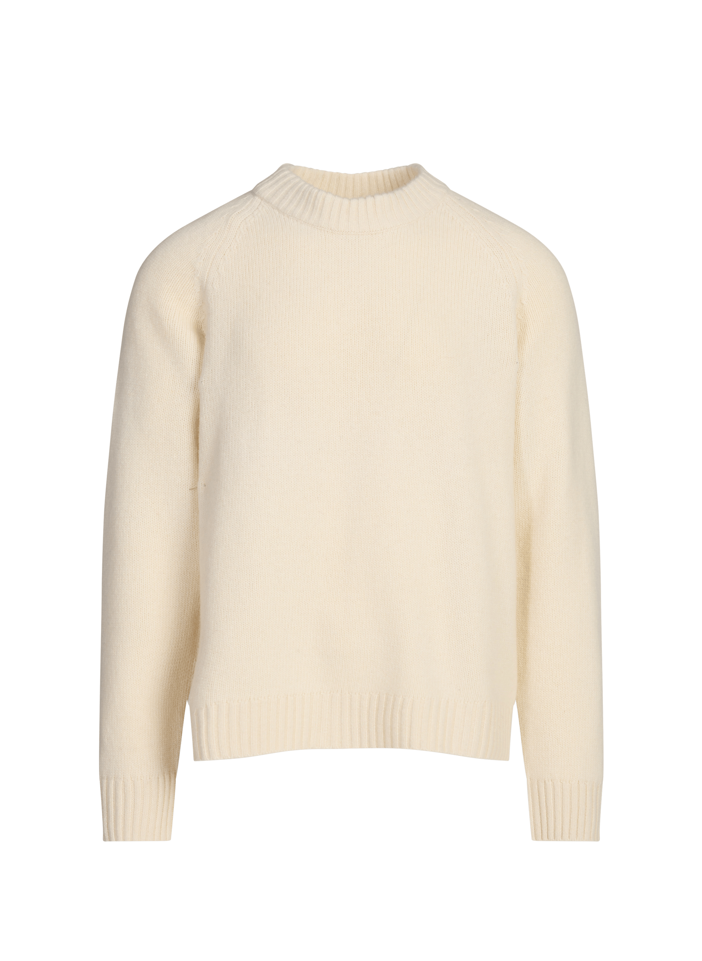 Round neck wool straight sweater SAISON 1865 Beige
