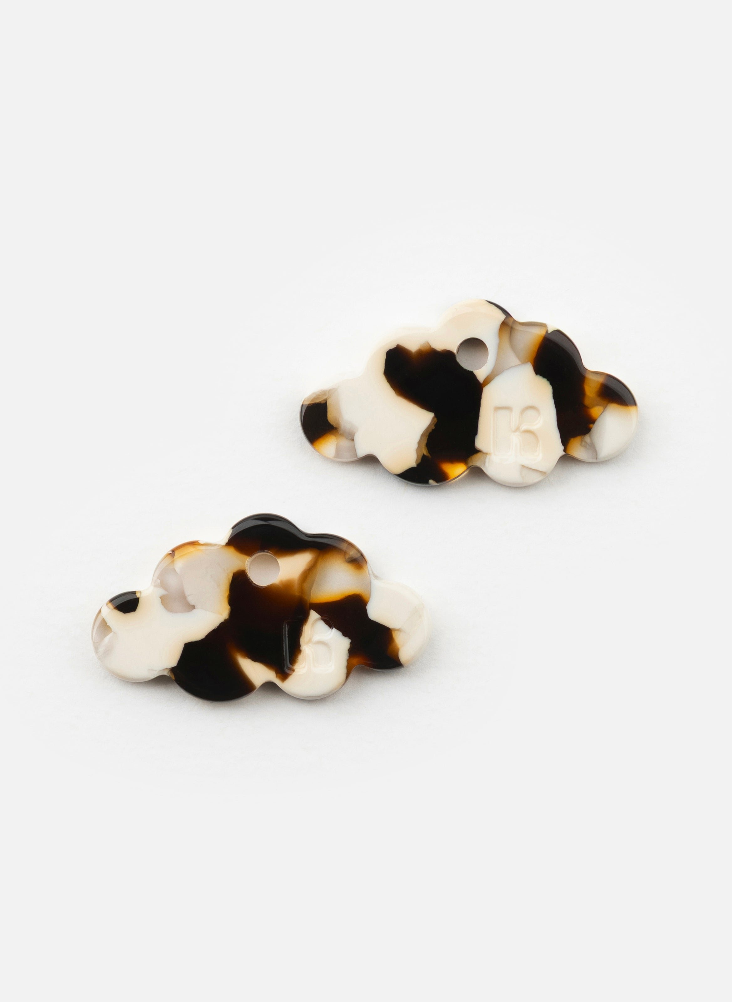 Charms nuage en acétate de cellulose KURAGE GINZA Marron