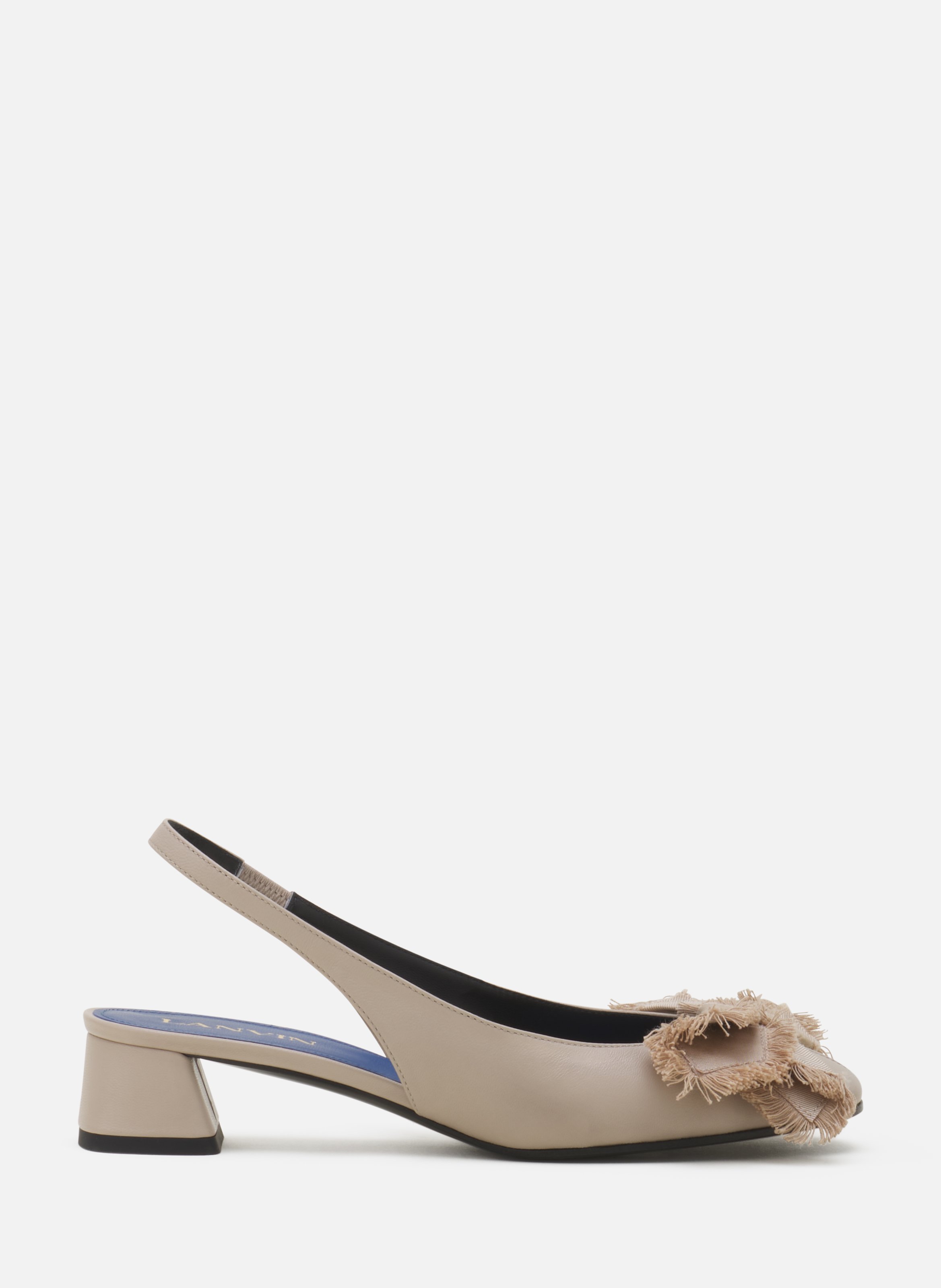 Slingback à talons ballerine en cuir LANVIN Beige