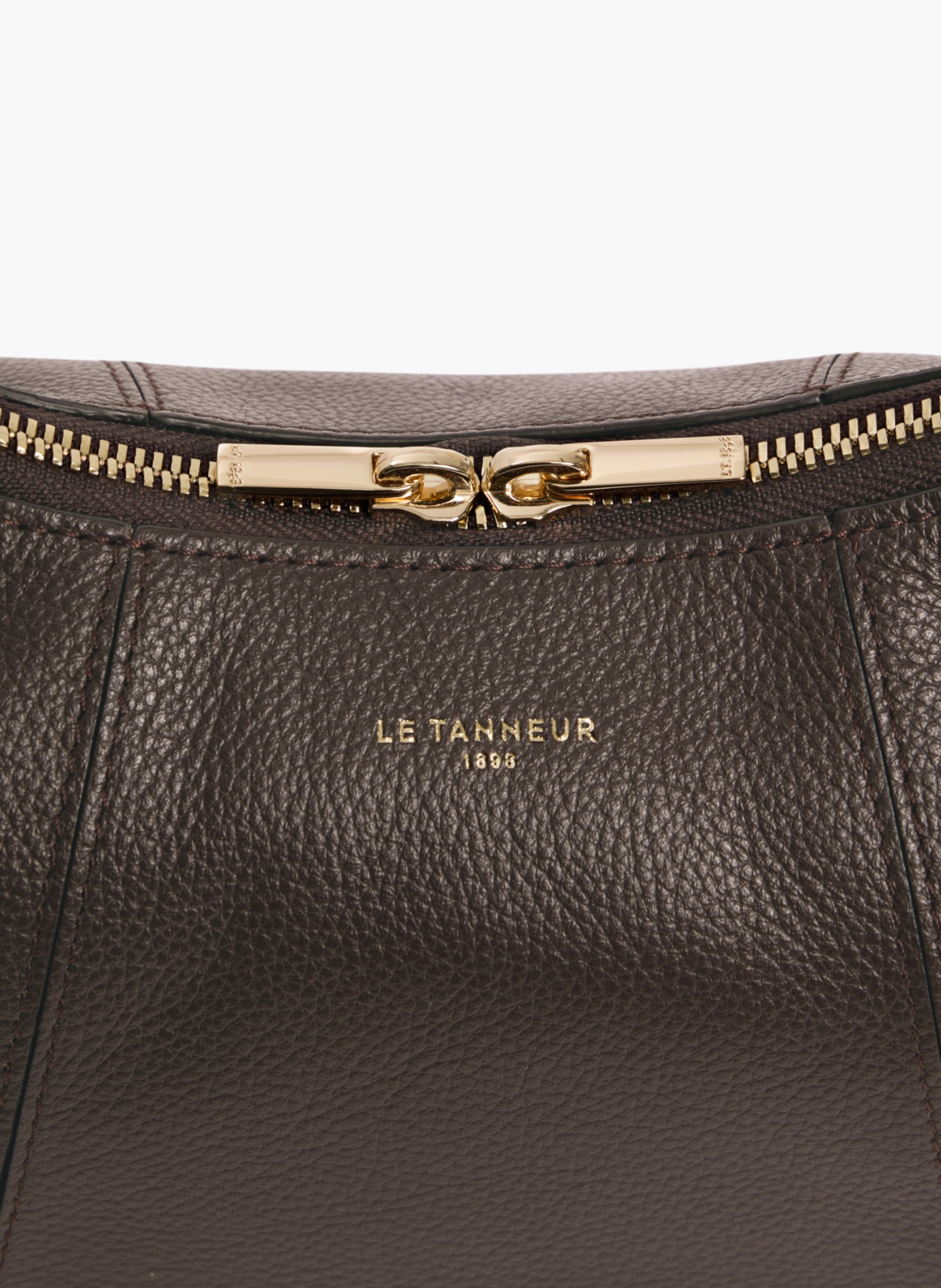 Petit sac hobo juliette en cuir grainé LE TANNEUR Marron