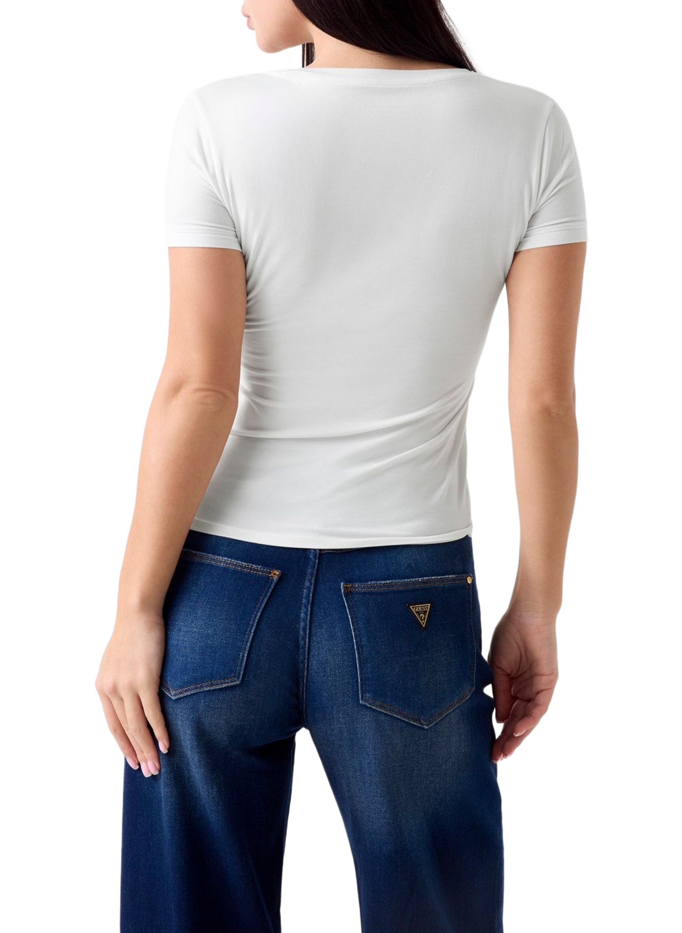 Camiseta cuello en V GUESS Blanco