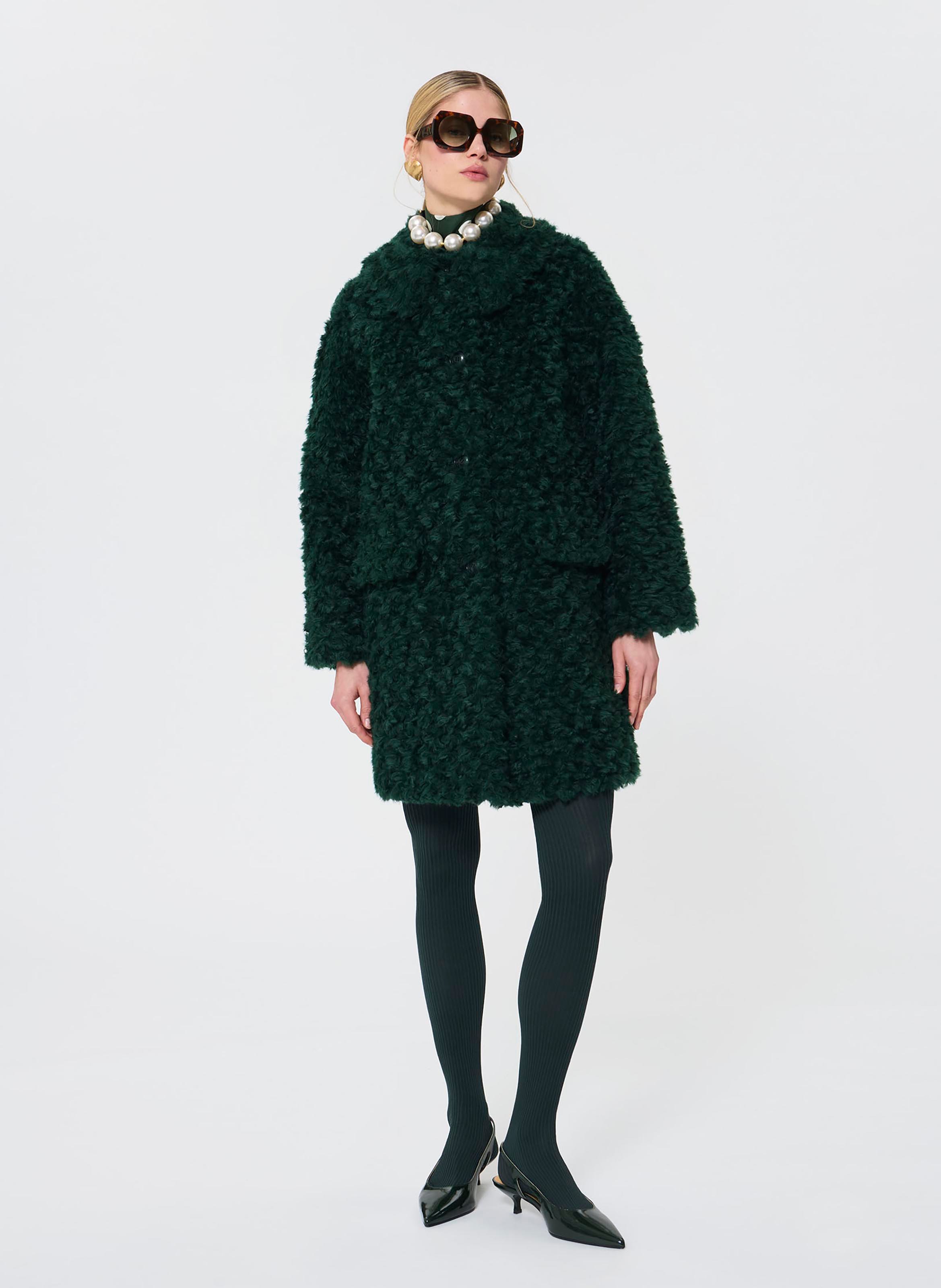 Manteau fausse fourrure mael TARA JARMON Vert