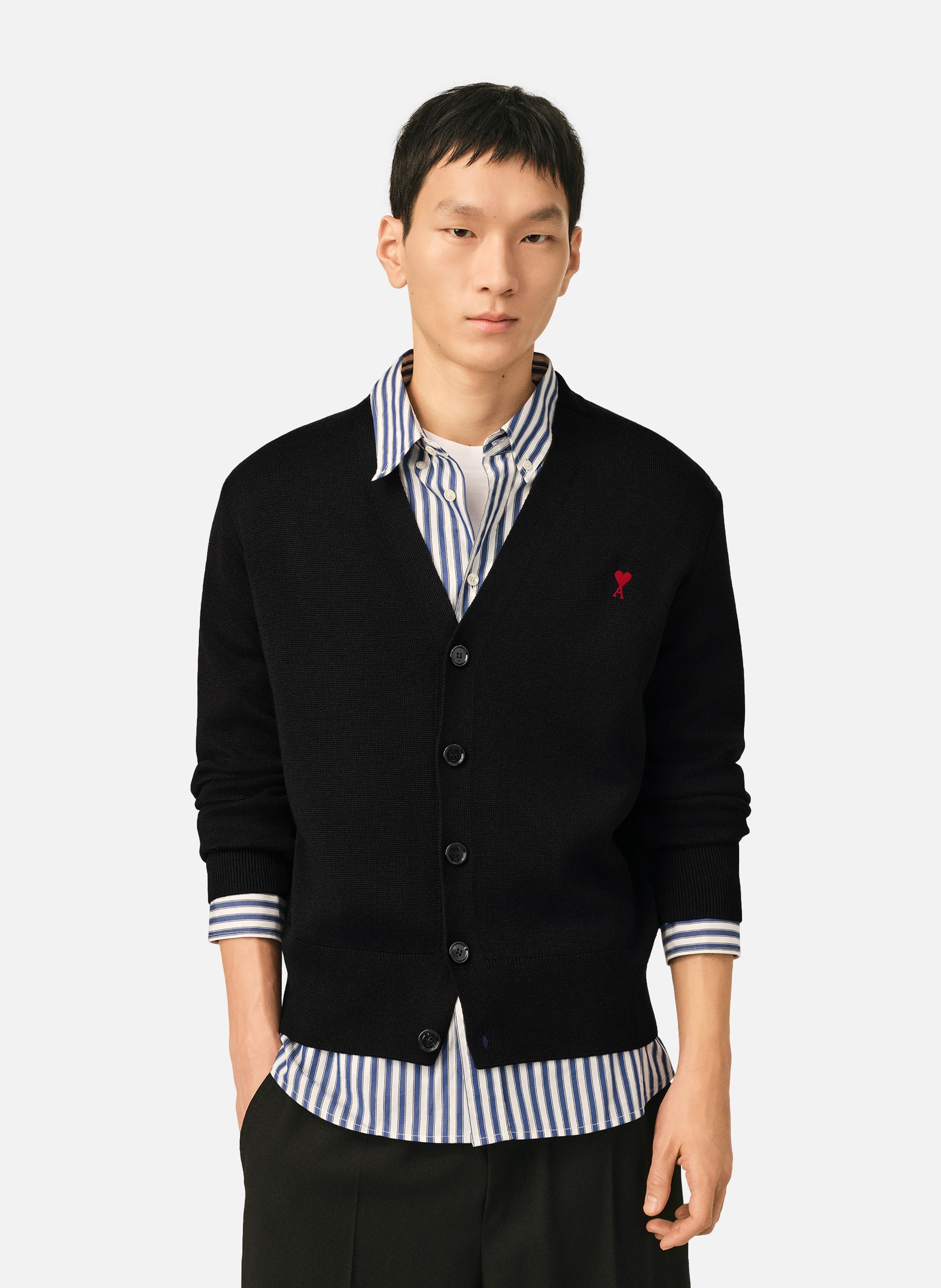 Cardigan ami de coeur en laine AMI PARIS Noir