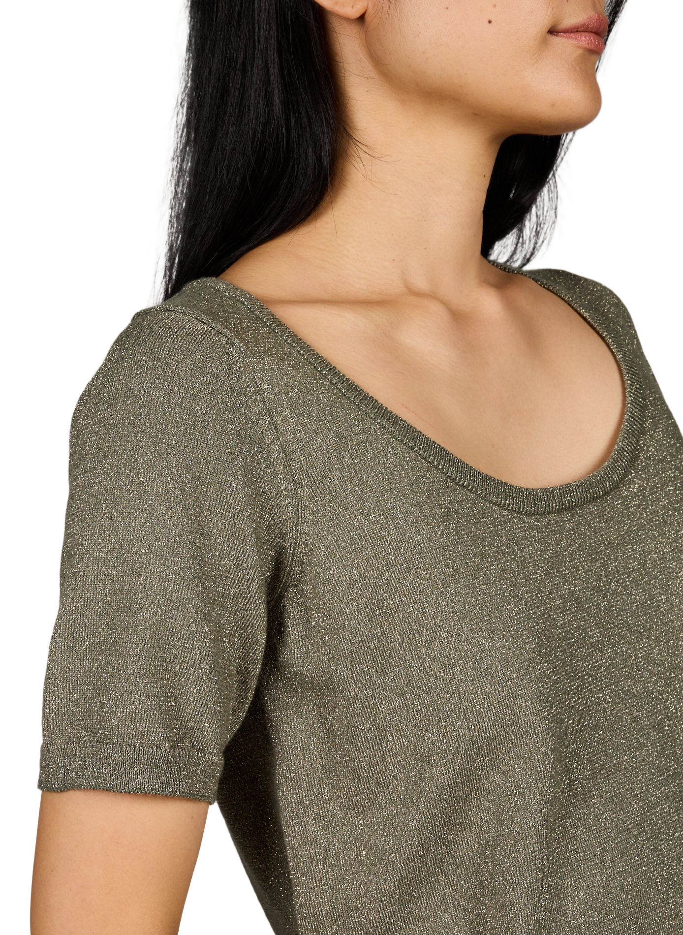 Kurzes Paillettentop VILA Khaki