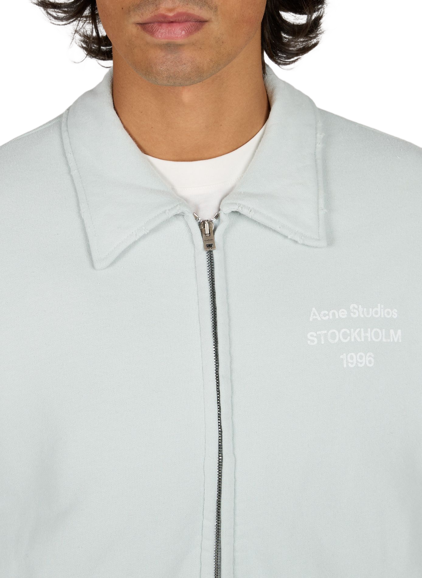 Sweat zippé en coton mélangé ACNE STUDIOS Bleu