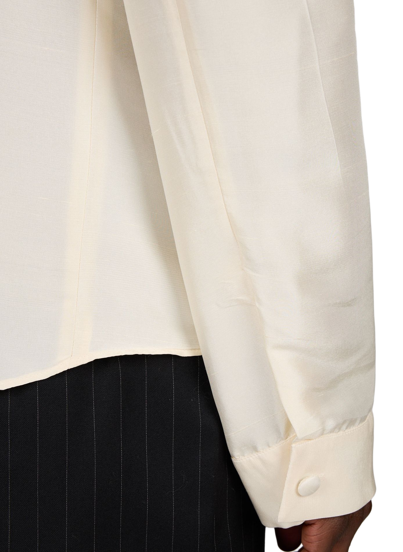 Oversized Artista Top with Silk Scarf Collar CAMPILLO Beige