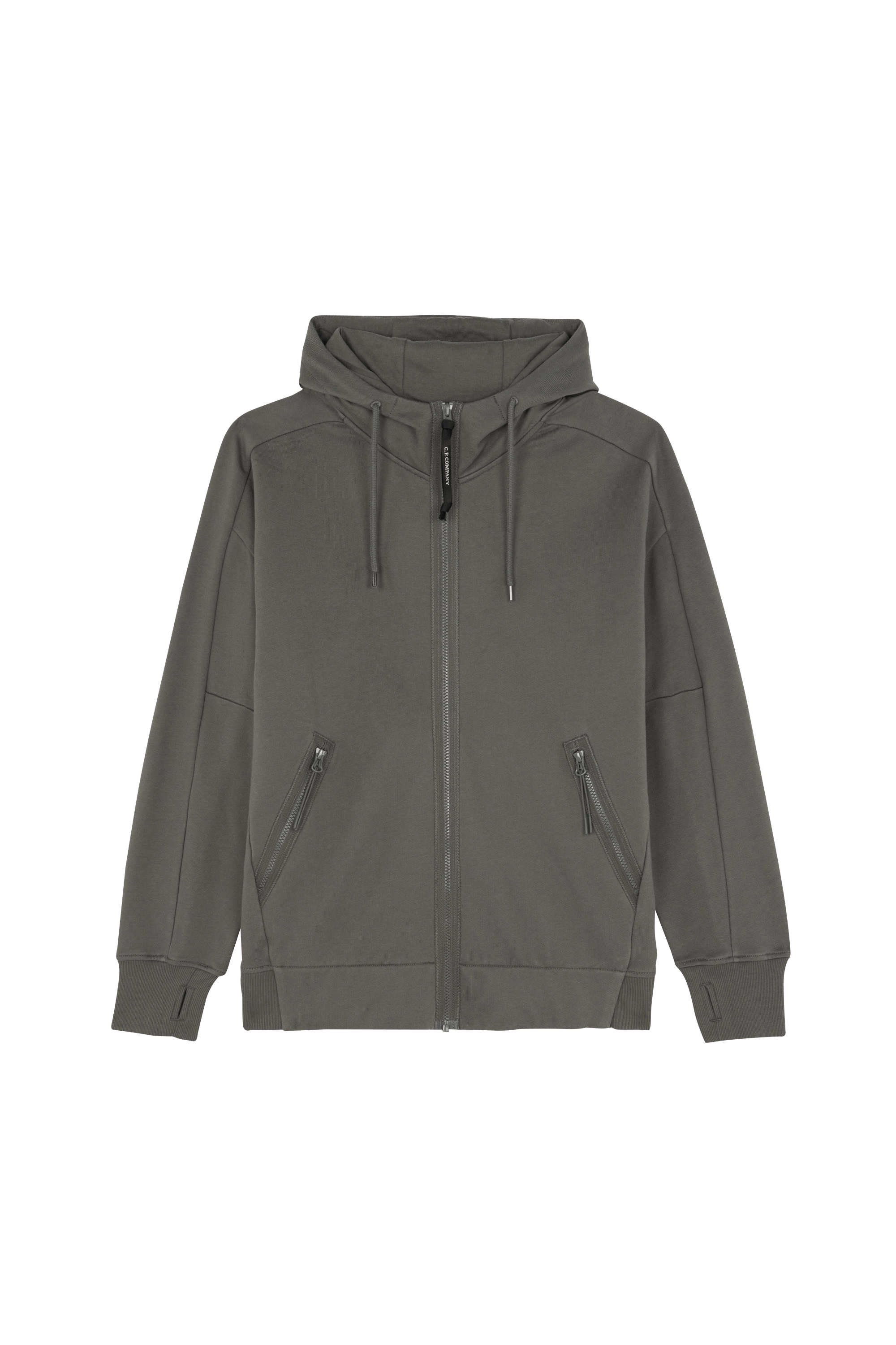 Hoodie zippé diagonal raised fleece goggle sweatshirt CP COMPANY Kaki