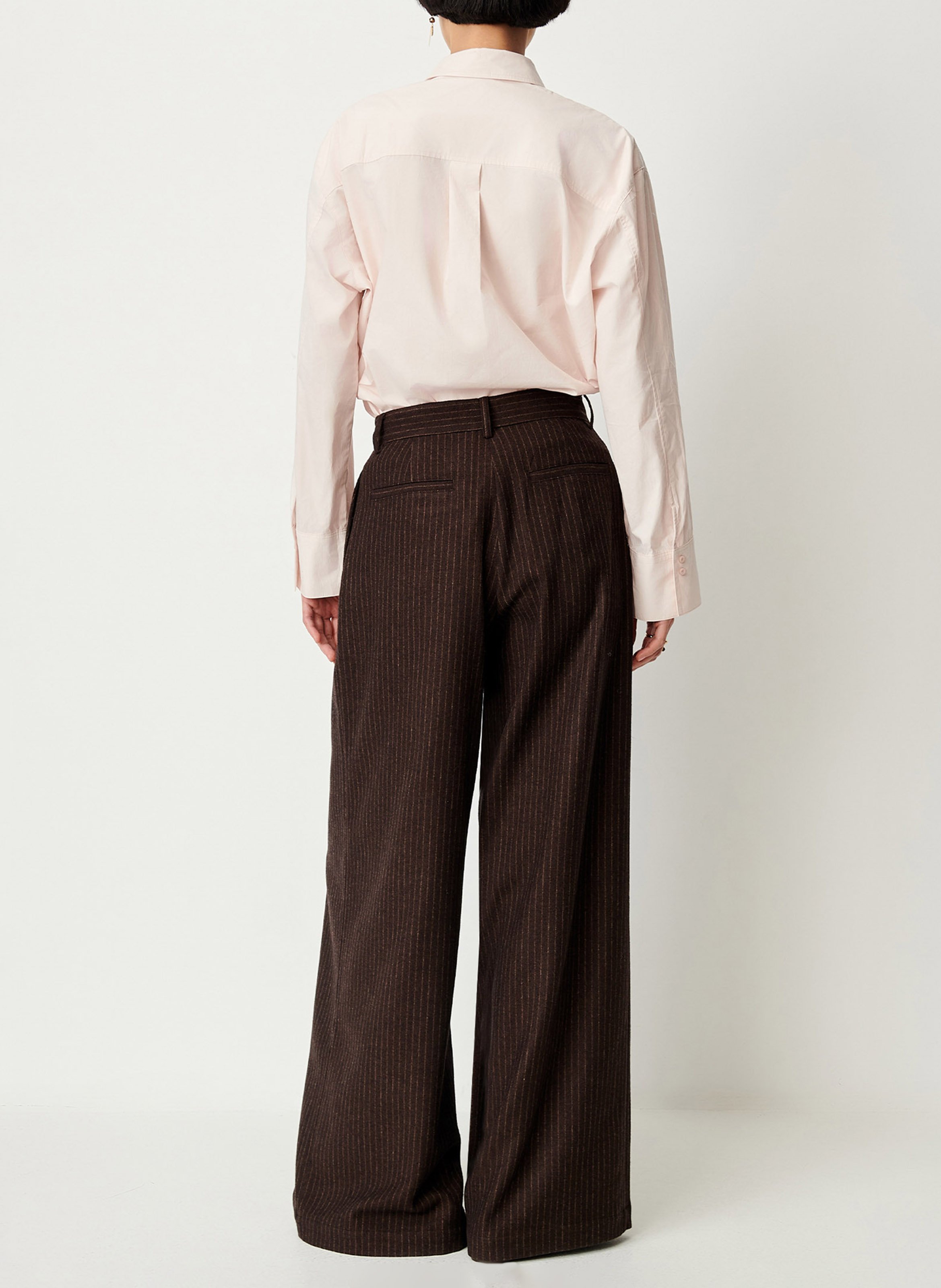 Pantalon large à rayures orozco SESSUN Marron