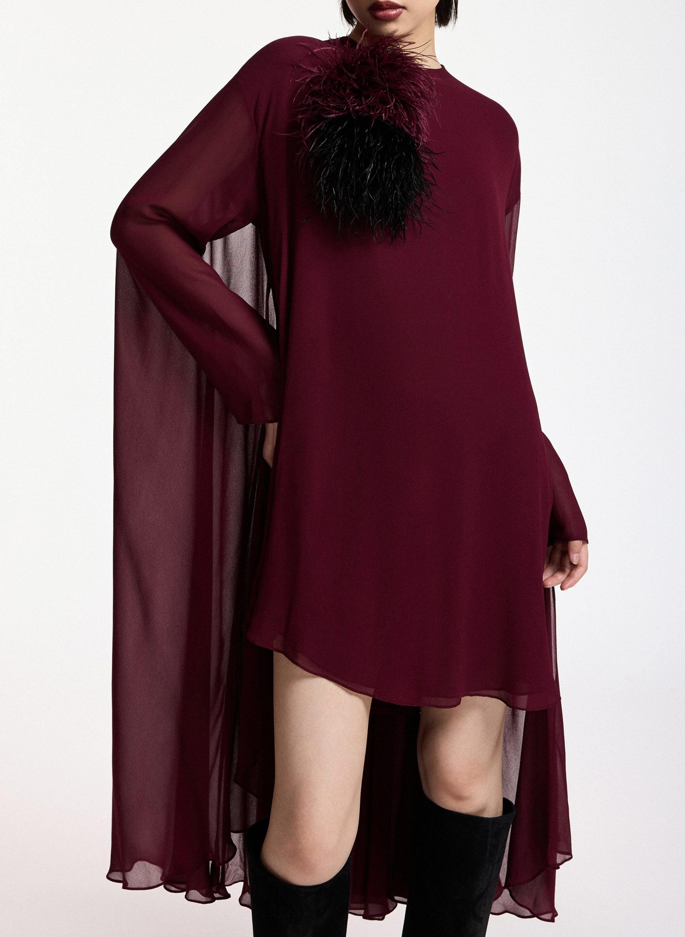 Robe courte ample col montant kaydence ESSENTIEL ANTWERP Rouge