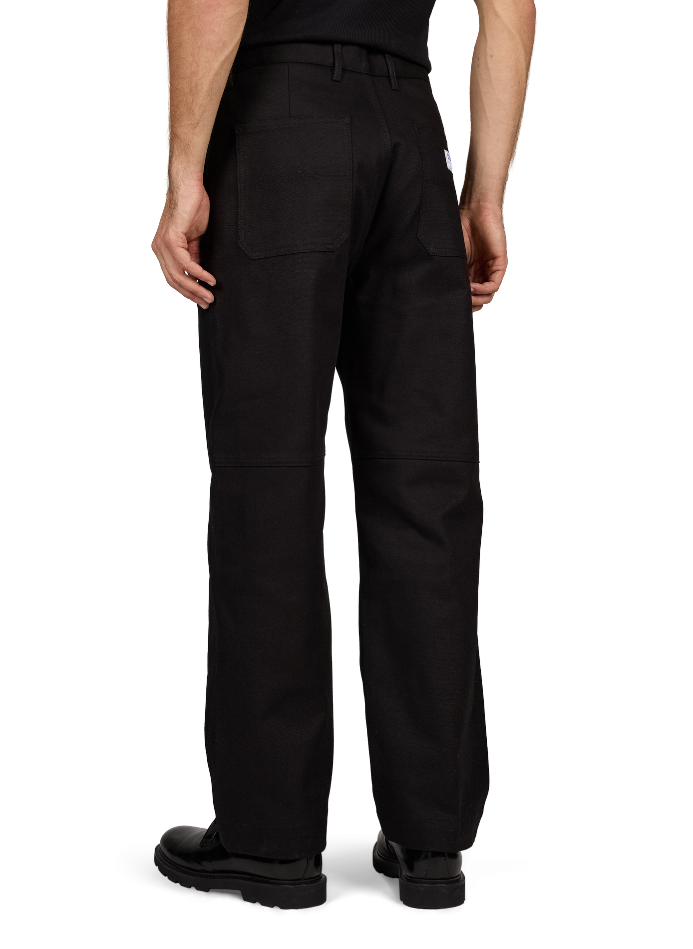 Straight cotton-blend trousers HUGO BLUE Black
