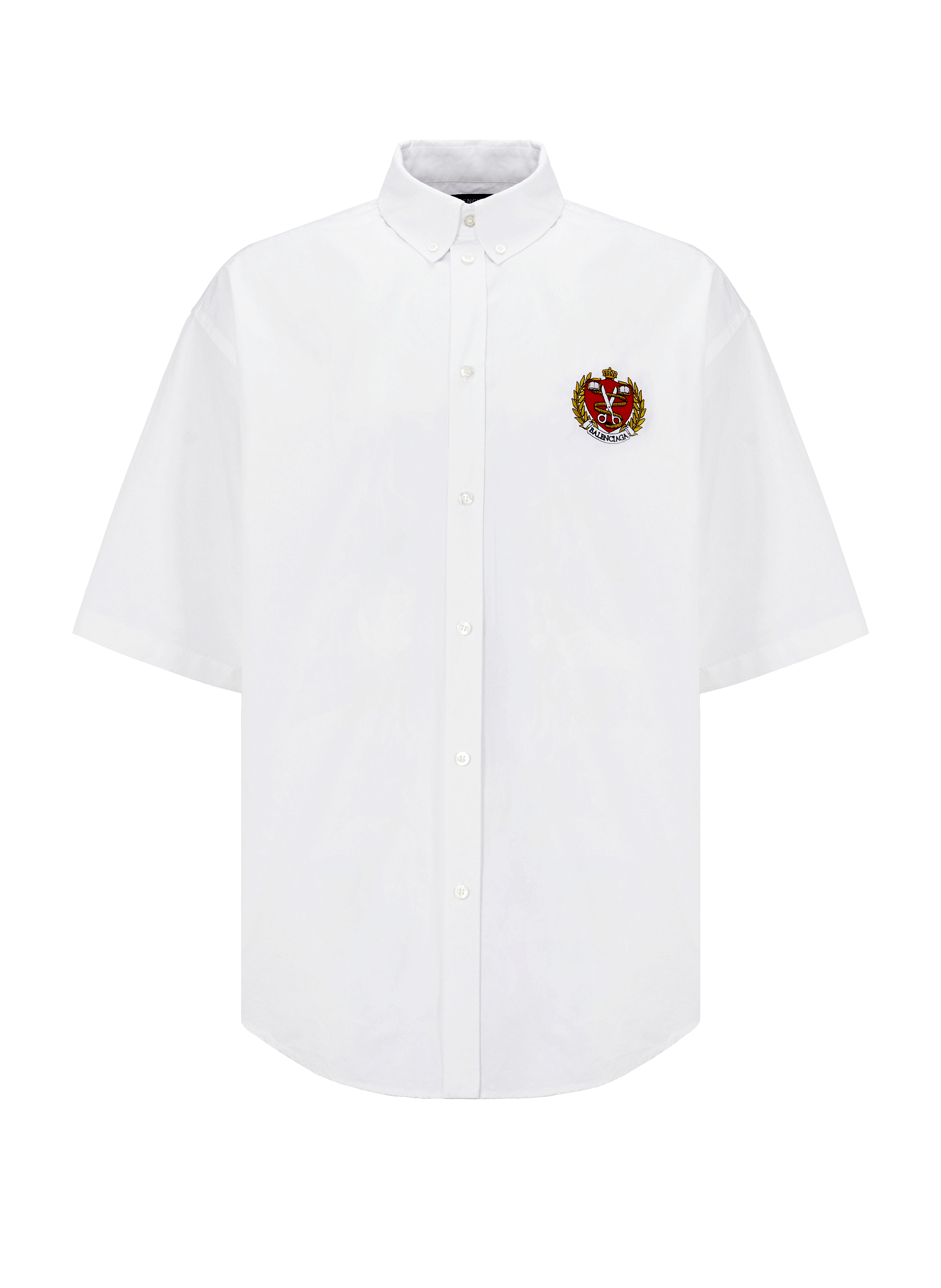 Chemise manches courtes en popeline de coton