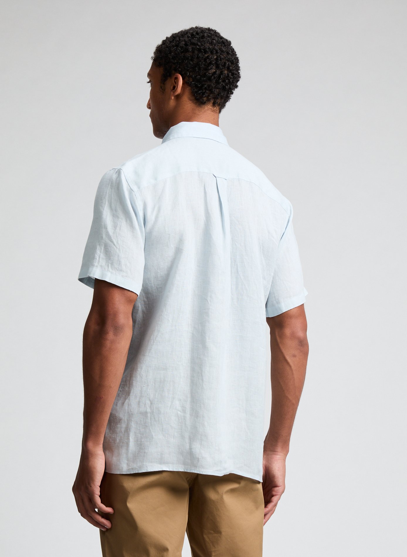 Chemise manches courtes en liin AIGLE Bleu