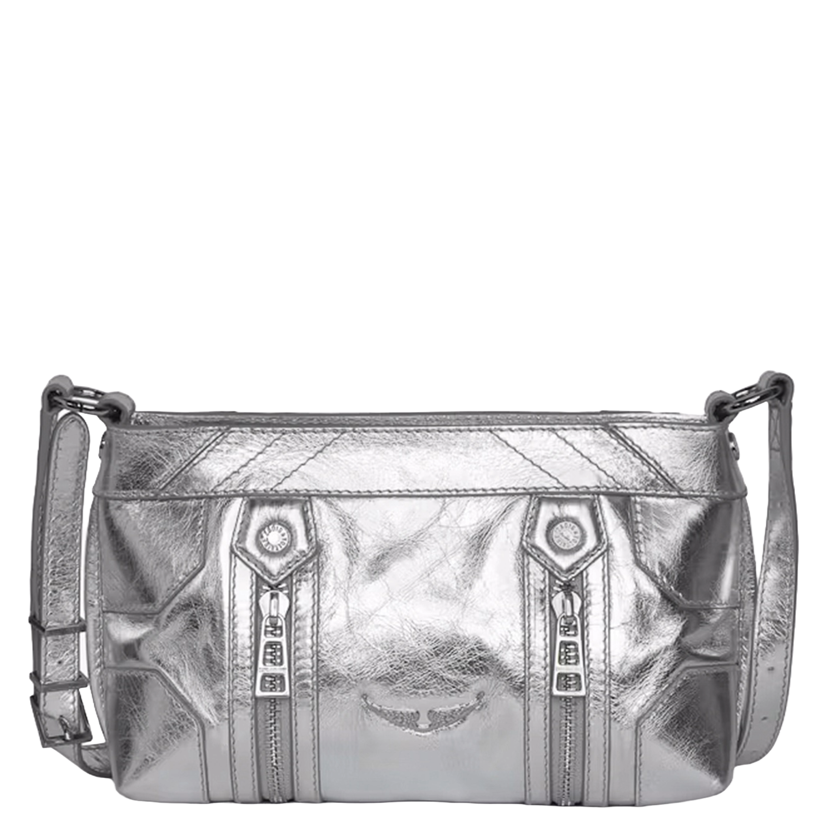 Sac bandoulière en cuir métallisé sunny mood ZADIG&VOLTAIRE Gris