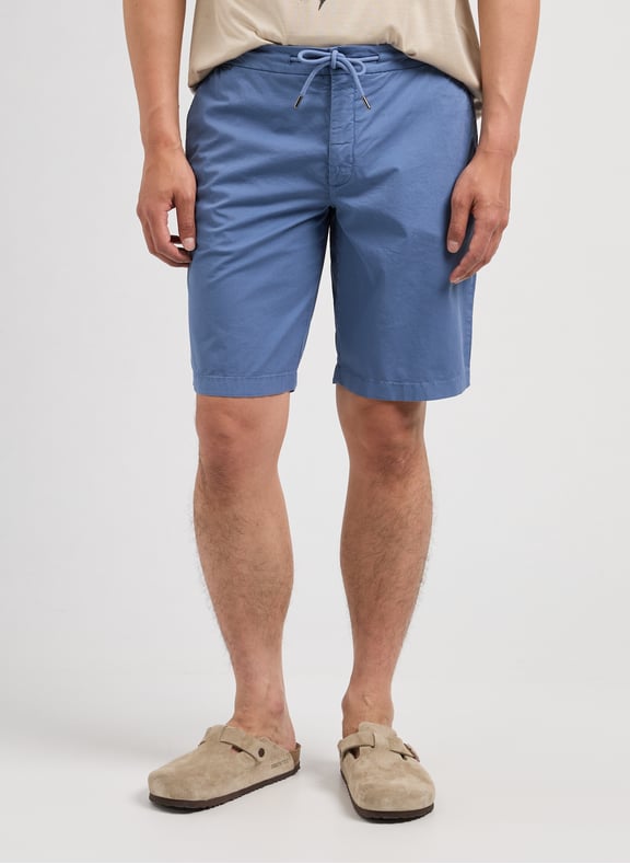Straight Bermuda shorts in mixed cotton Blue by FACONNABLE FACONNABLE Straight Bermuda shorts in mixed cotton Blue