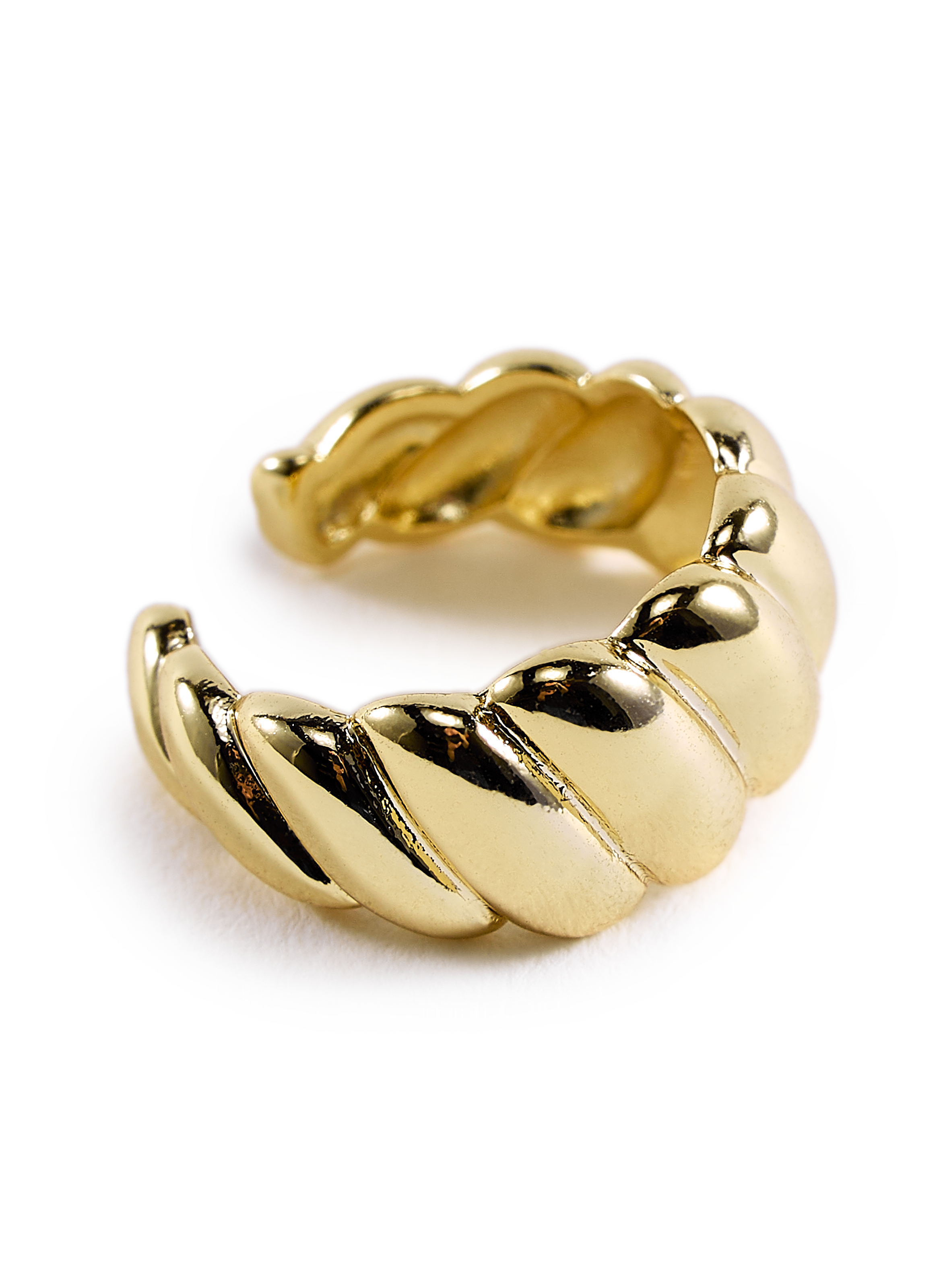 Boucles d'oreille sans fermoir côtelée AU PRINTEMPS PARIS Doré