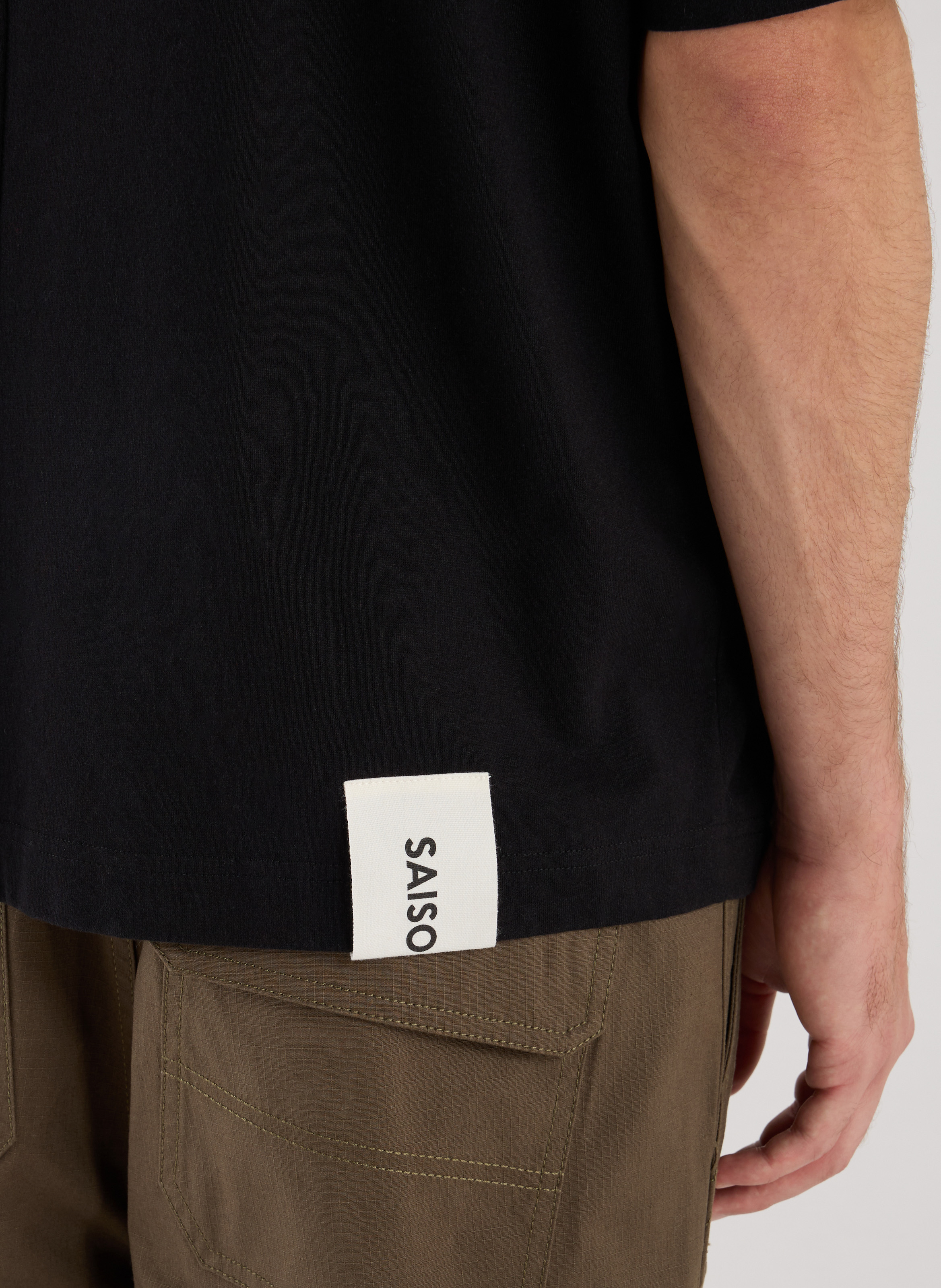 T-shirt Bart col rond en coton SAISON 1865 Noir