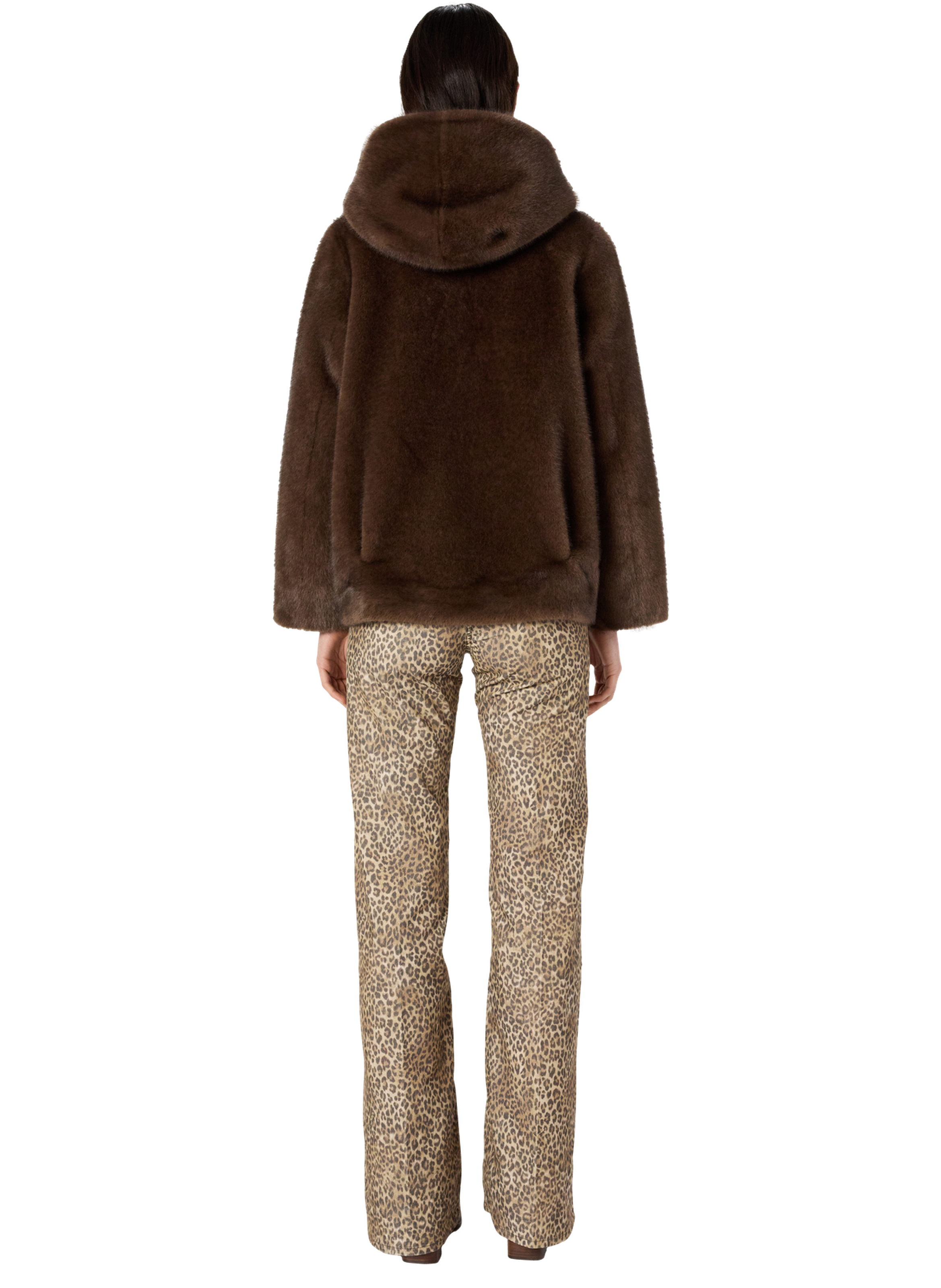 Manteau en fausse fourrure à capuche - morgane GERARD DAREL Marron