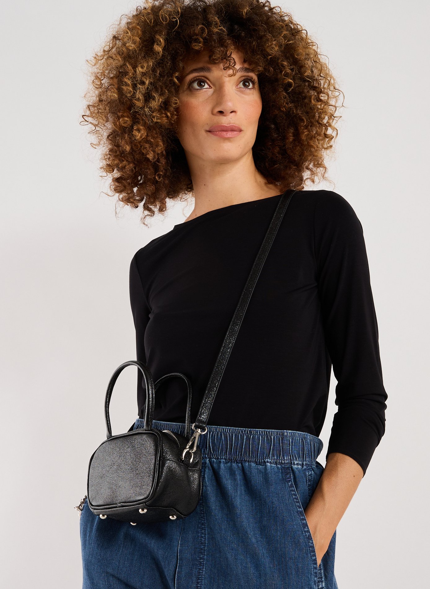 Sac à main pailleté AU PRINTEMPS PARIS Noir