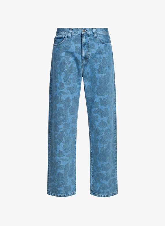 Jean imprimé fleuri en coton | Bleu by CARHARTT WIP Jean imprimé fleuri en coton Bleu