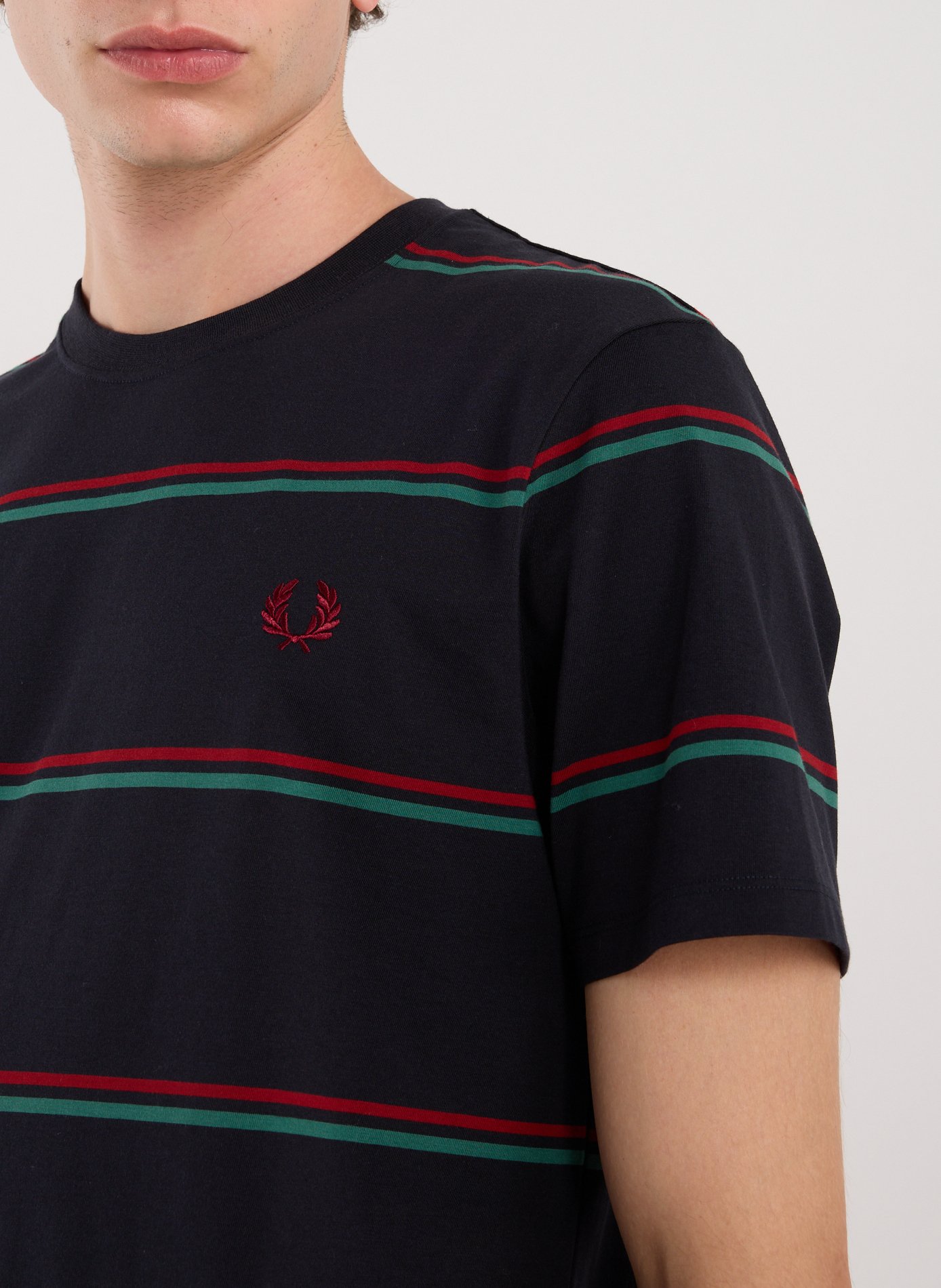 T-shirt rayé en coton FRED PERRY Bleu
