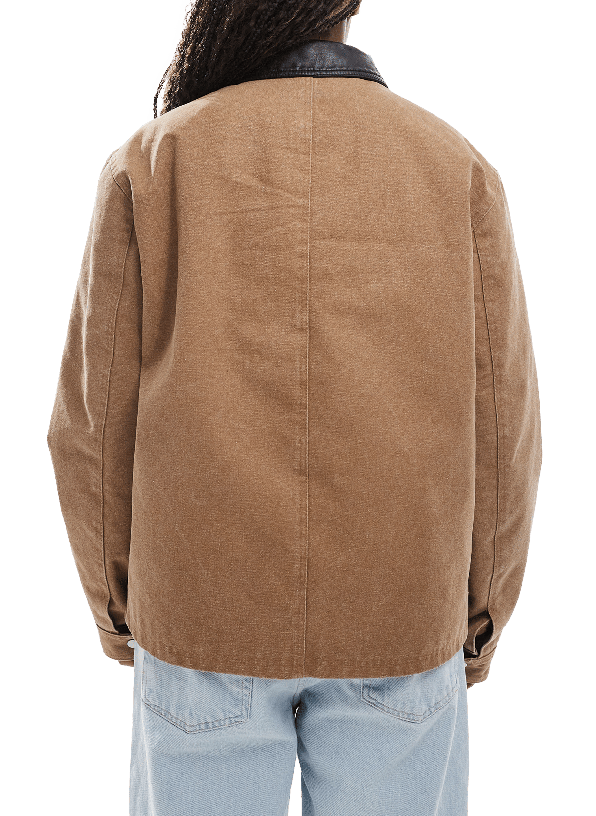 Veste ample à col classique contrastant TOPSHOP Beige