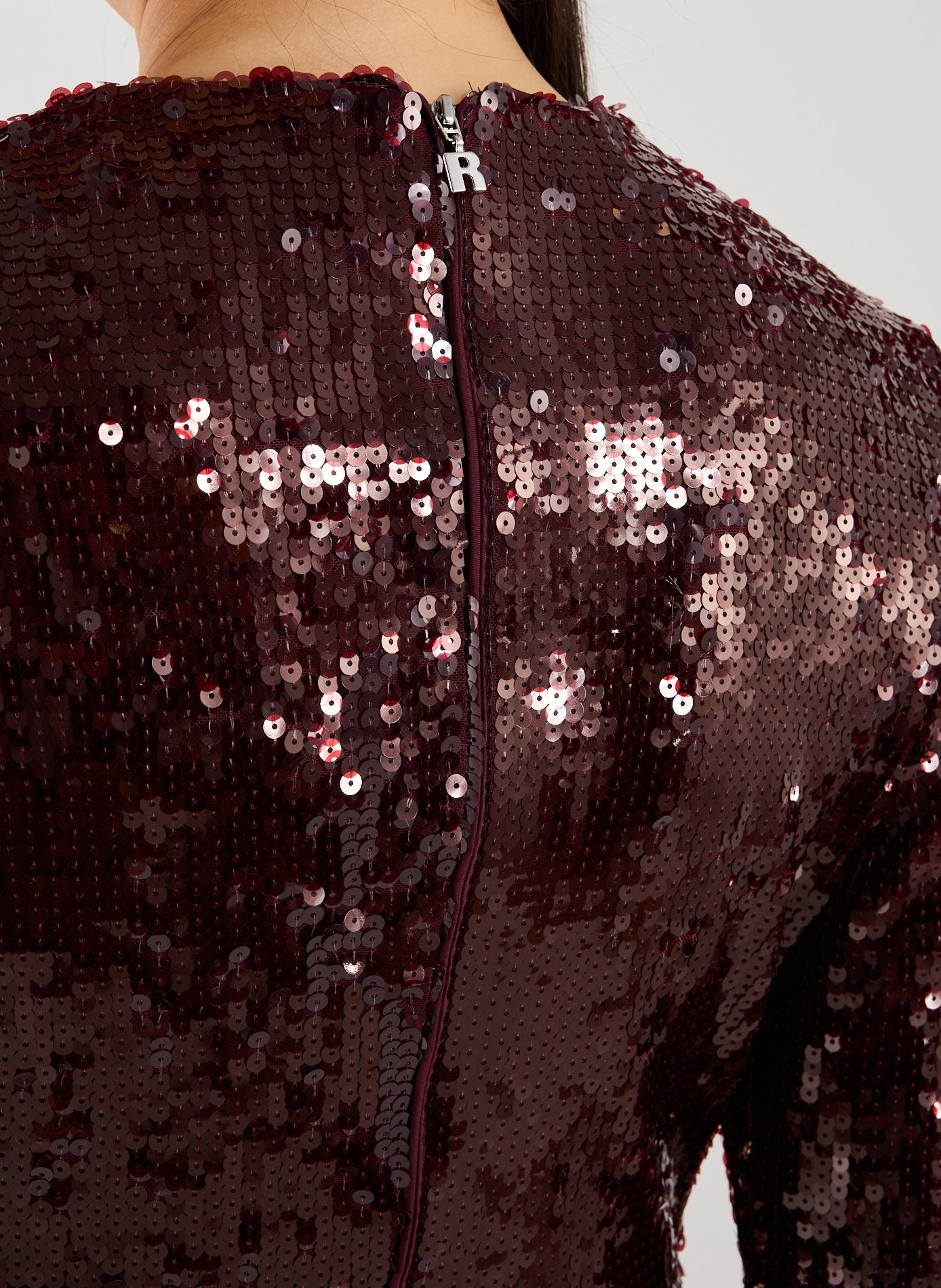 Robe longue à sequins ROTATE Rouge