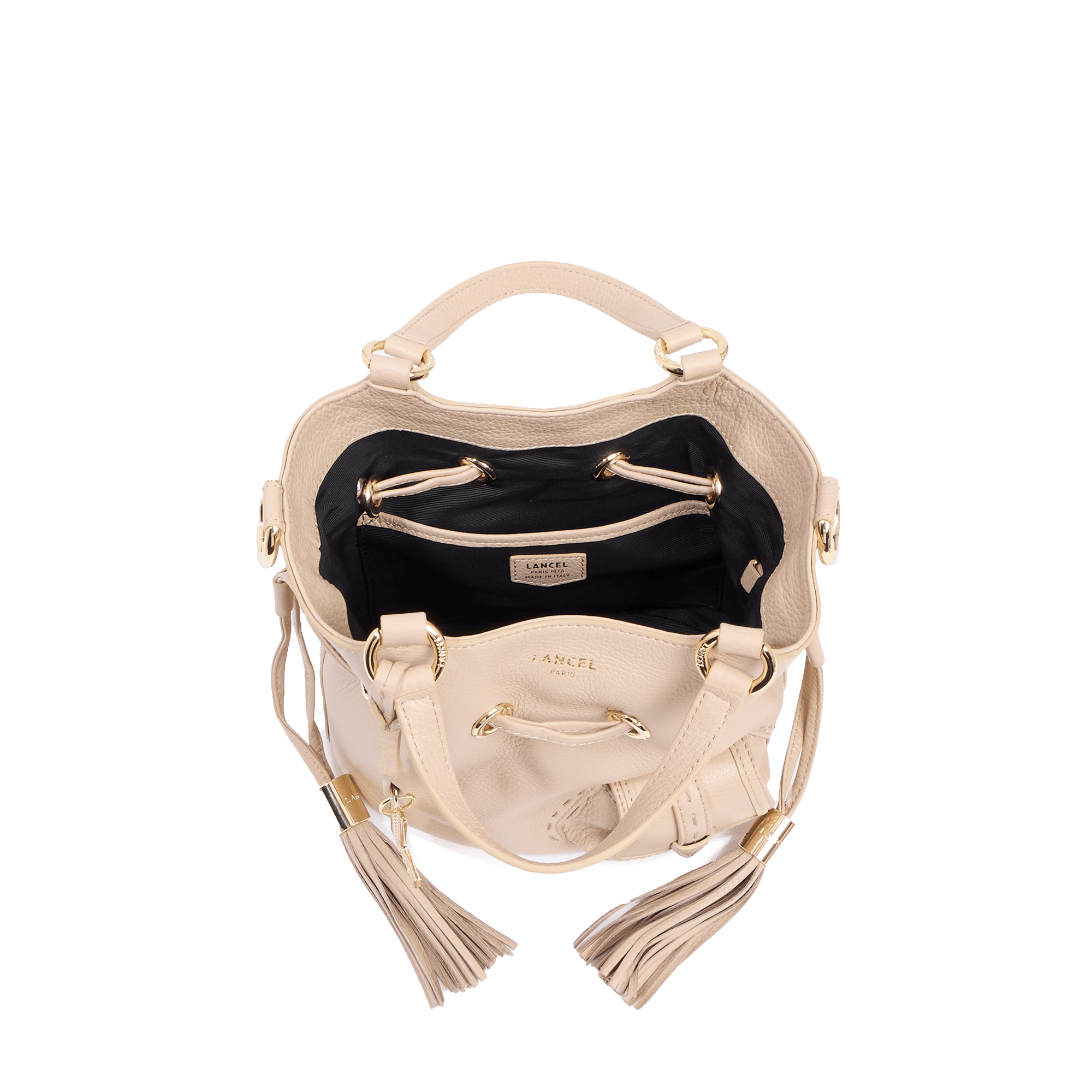 Sac seau s premier flirt de lancel en cuir LANCEL Beige