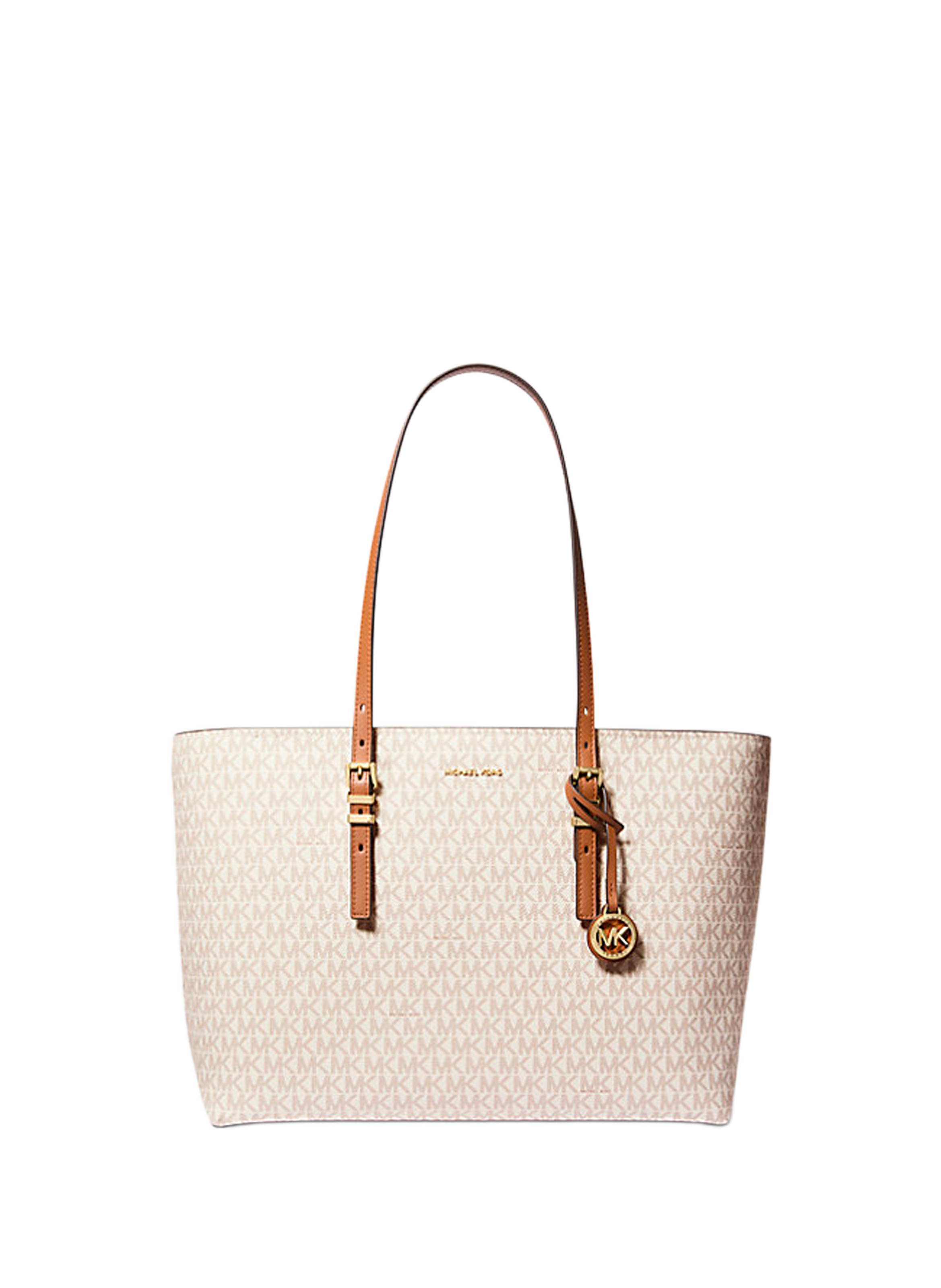 MICHAEL KORS Large Signature Logo Quinn Tote White