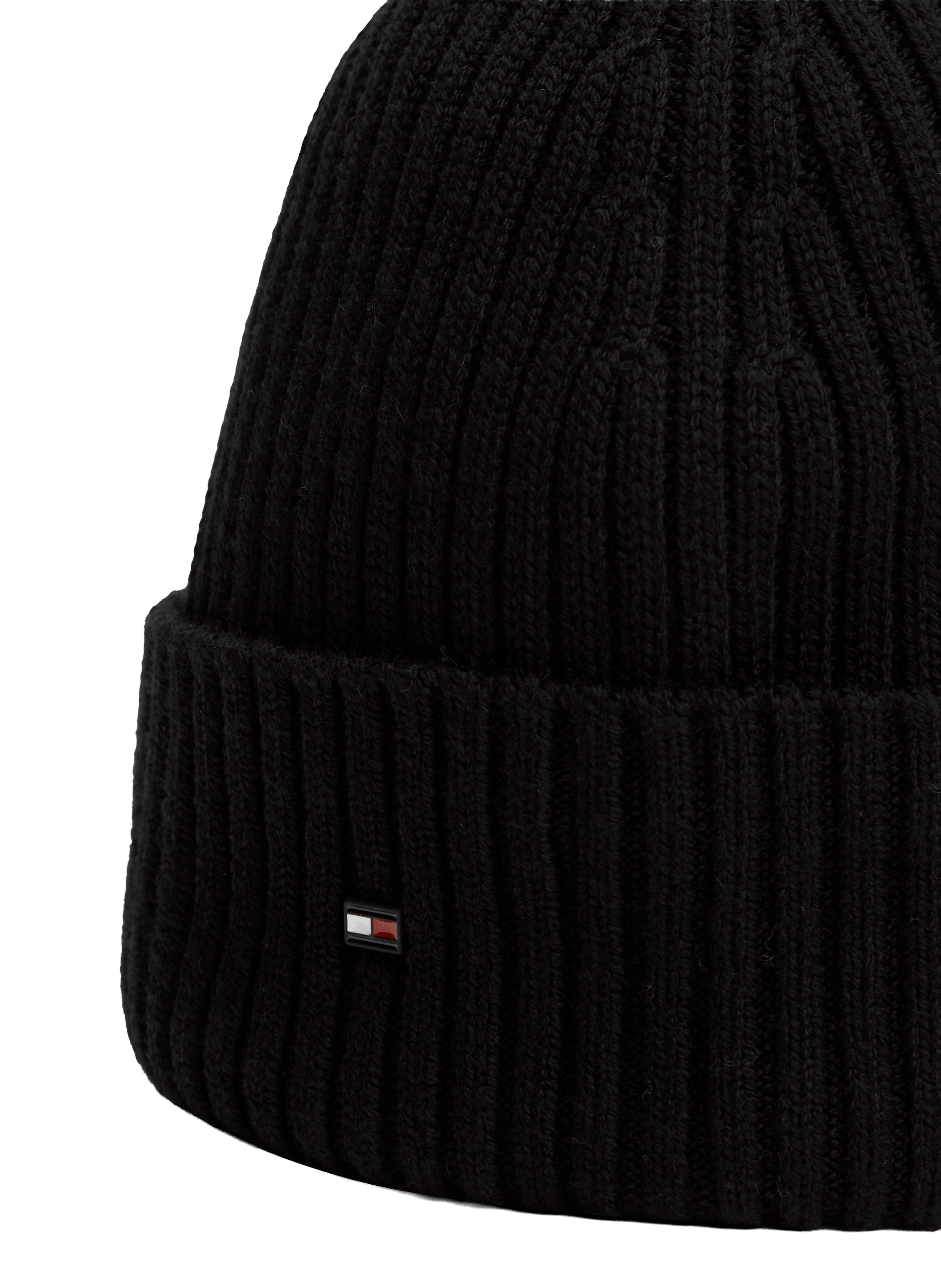 Ribbed wool beanie TOMMY HILFIGER Black