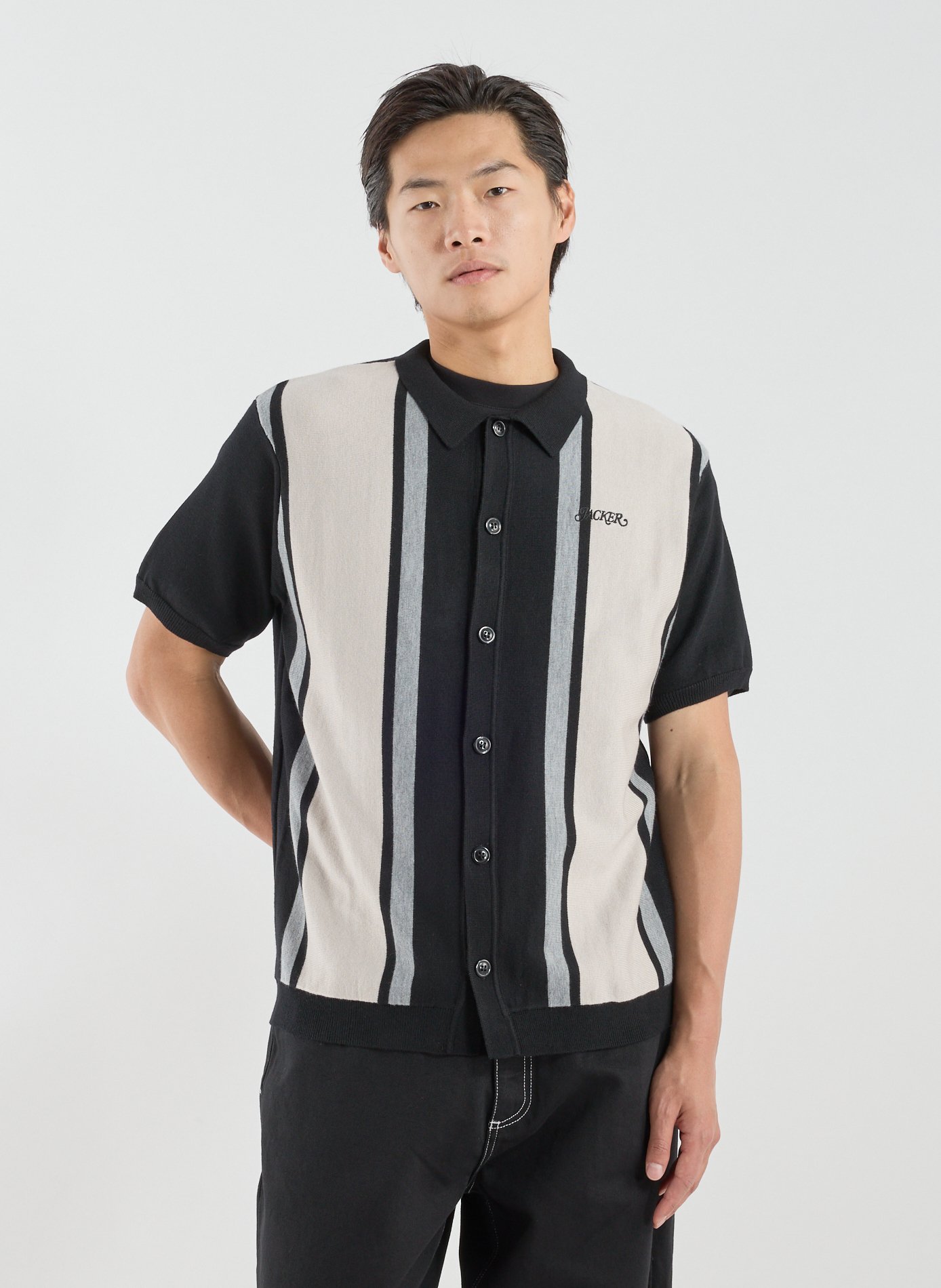 Polo à boutons  JACKER. Noir