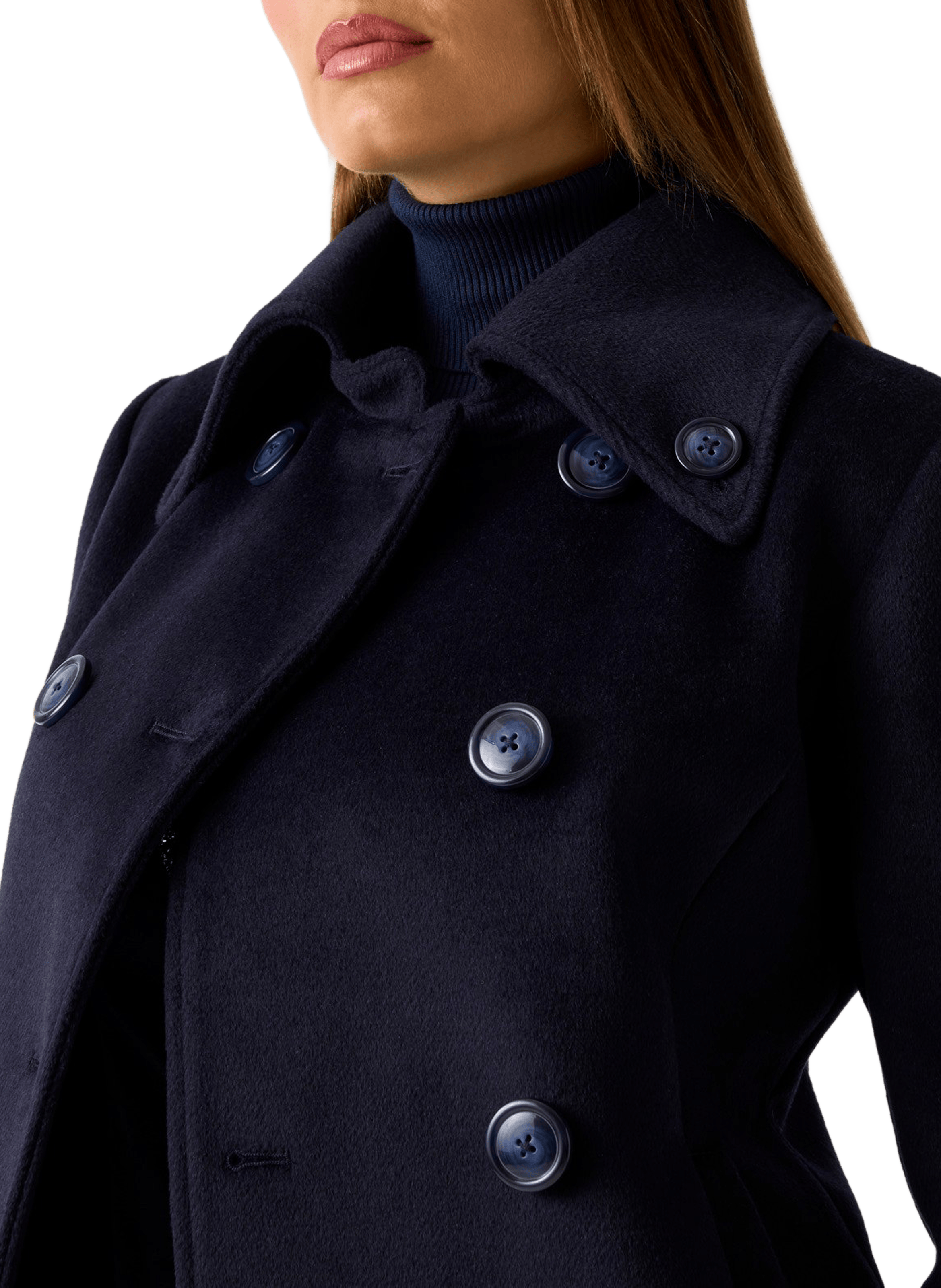 Manteau court en laine mélangé GUESS Bleu