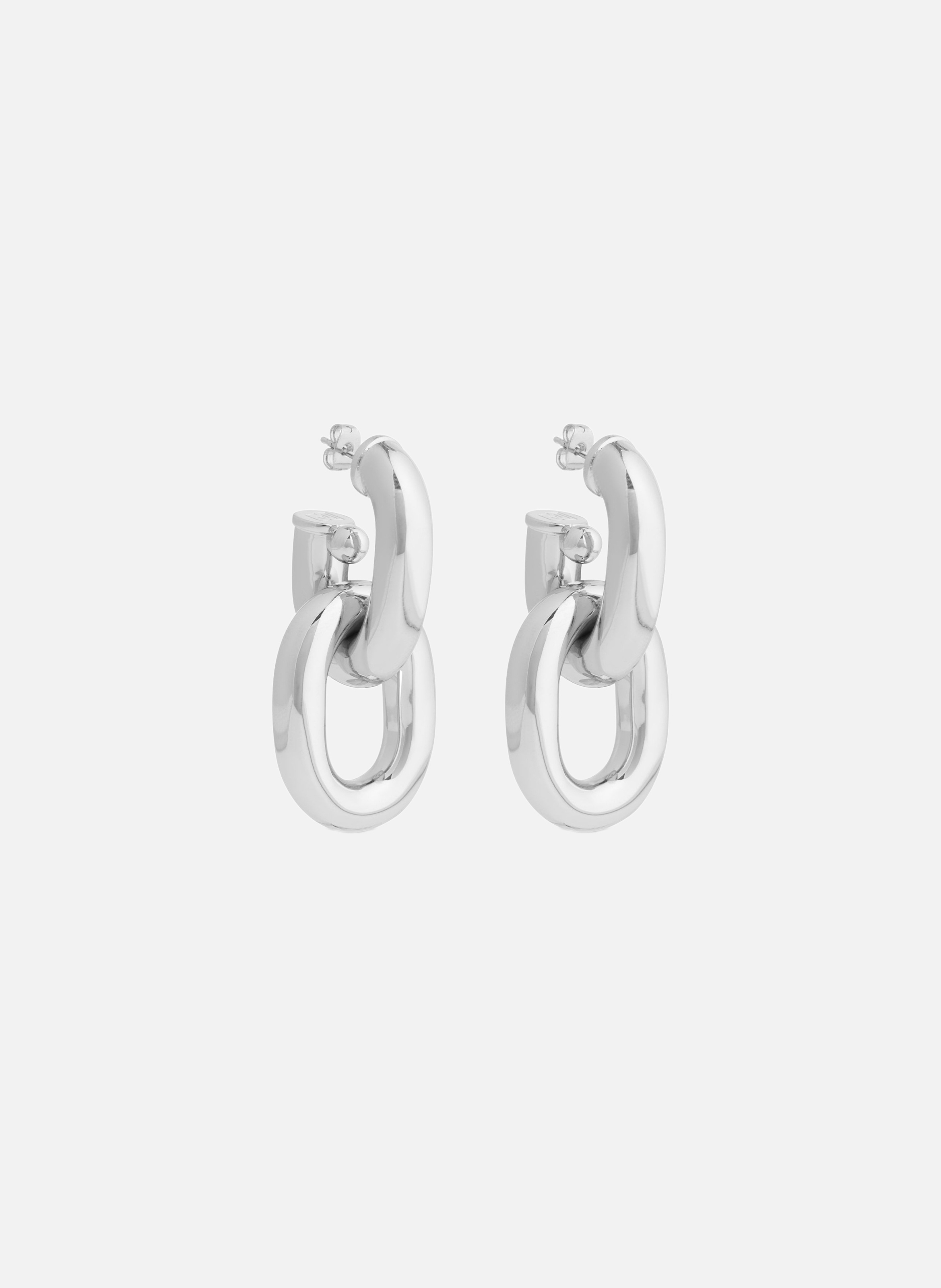 Boucles d’oreilles link xl double RABANNE Argent