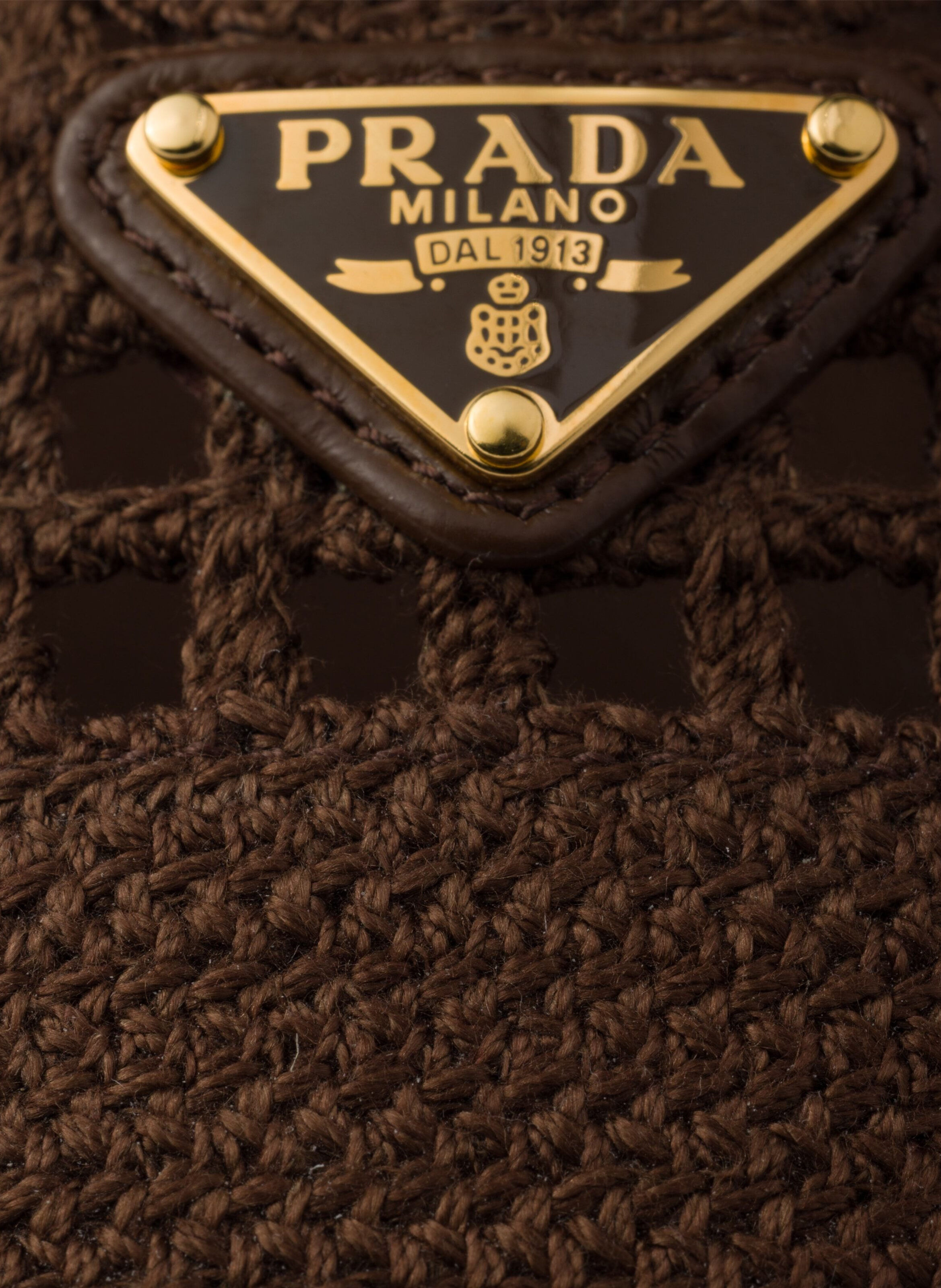 Ballerines en crochet PRADA Marron