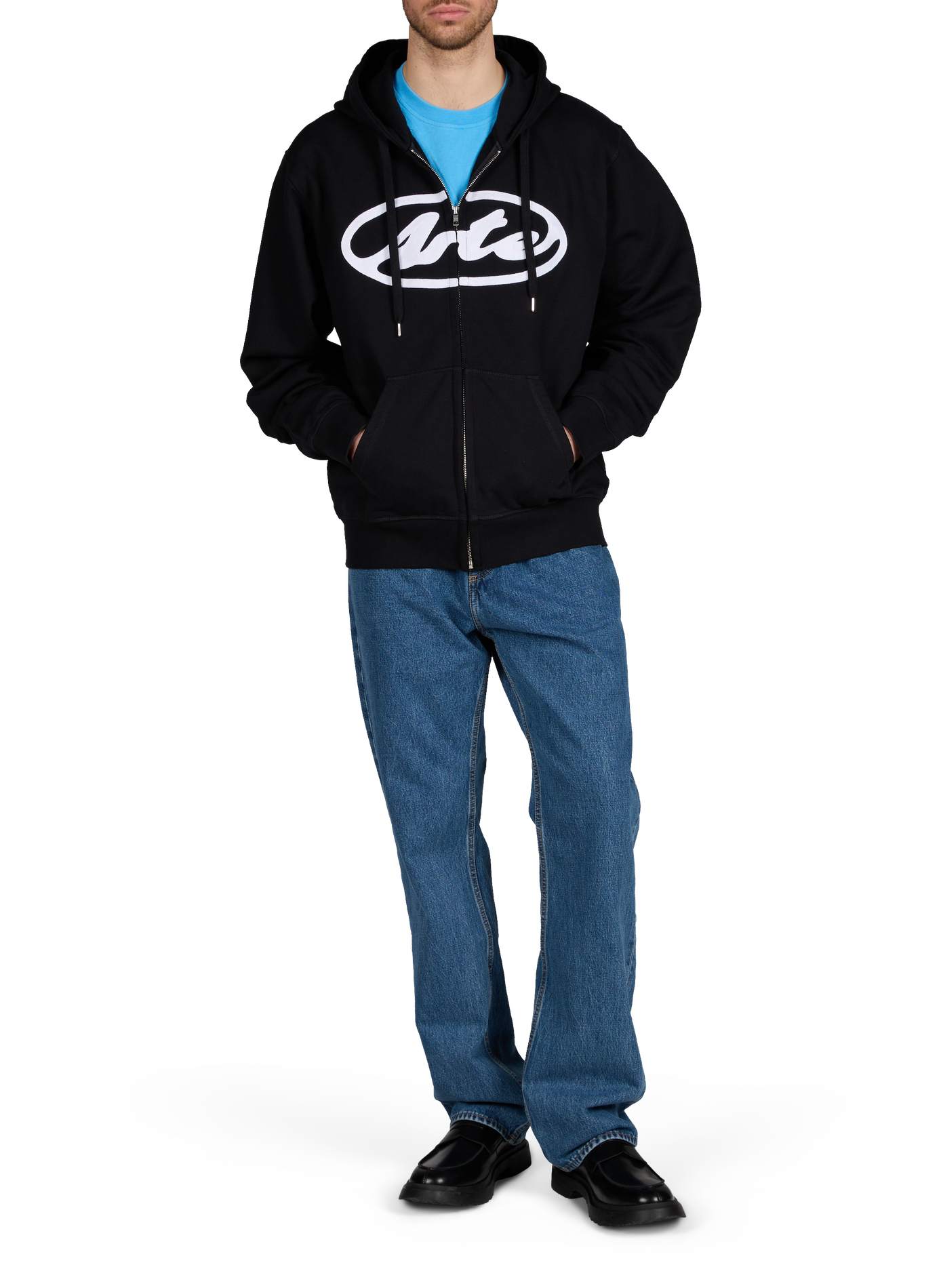 Zip-up hooded cotton sweatshirt ARTE ANTWERP Black